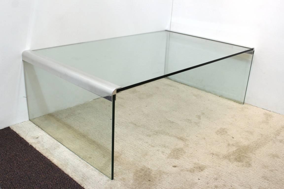 glass waterfall coffee table