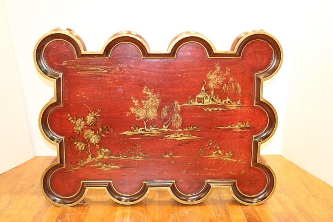 Chinoiserie Coffee Table in Red and Gold 1