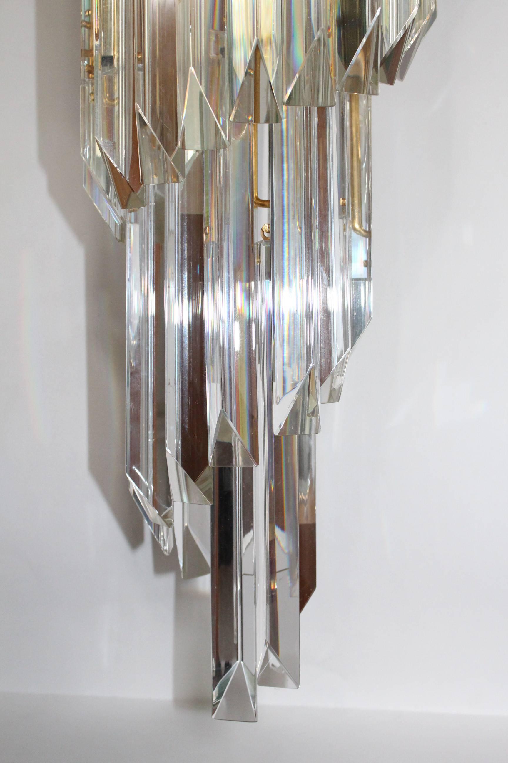 Unknown Cascading Crystal Prism Chandelier