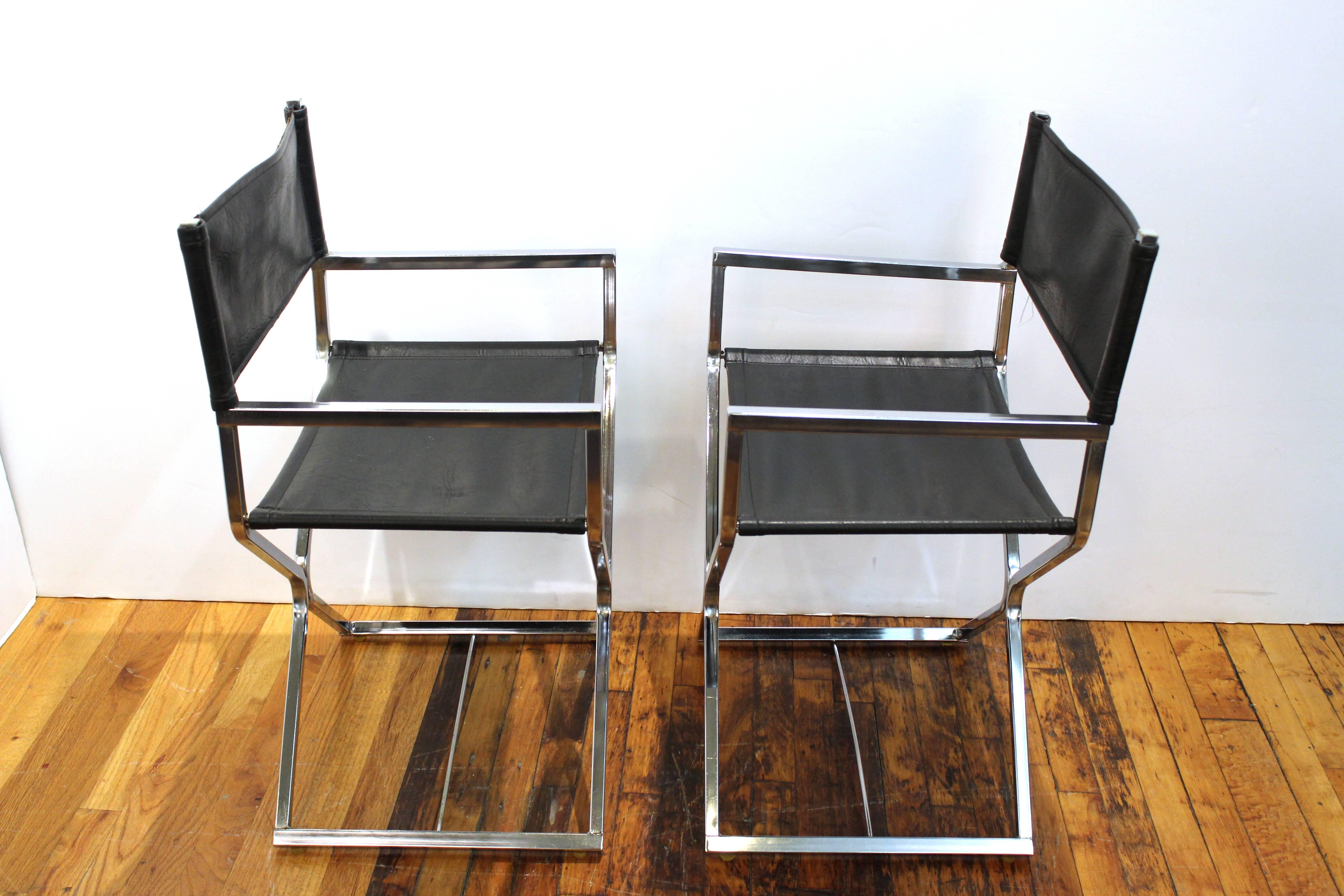 vintage leather directors chair