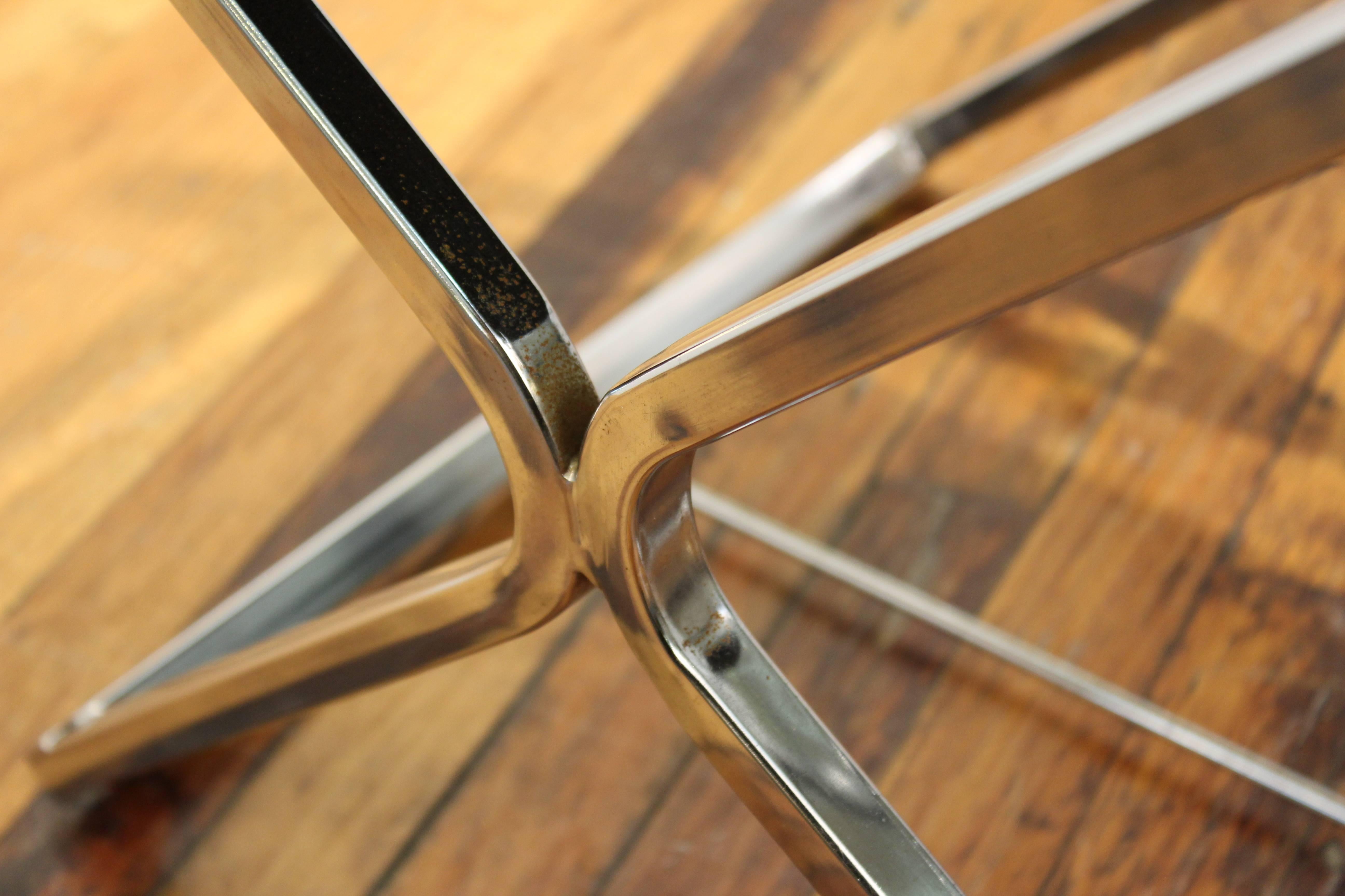 Pair of Chrome and Leather Directors Chairs 2