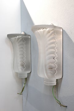 Pair of Palme Lalique Sconces