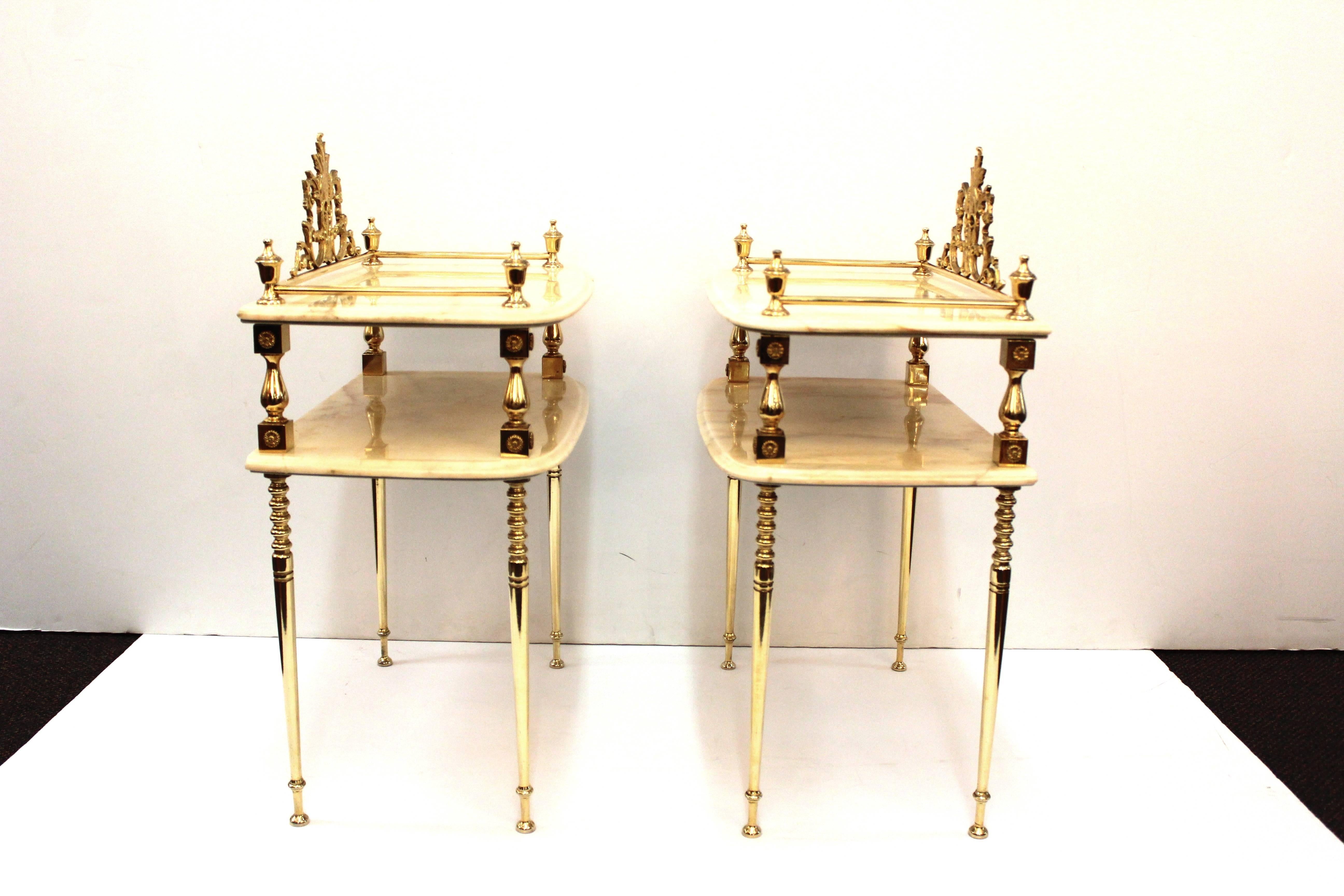 Pair of Mid-Century Italian Alabaster Tables at 1stDibs