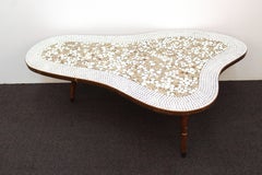 Mid-Century Modern Stone Mosaic Top Free-Form Coffee Table
