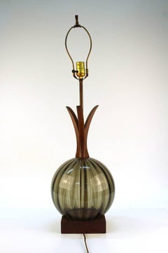Scandinavian Modern Mid-Century Table Lamp in Pineapple Form
