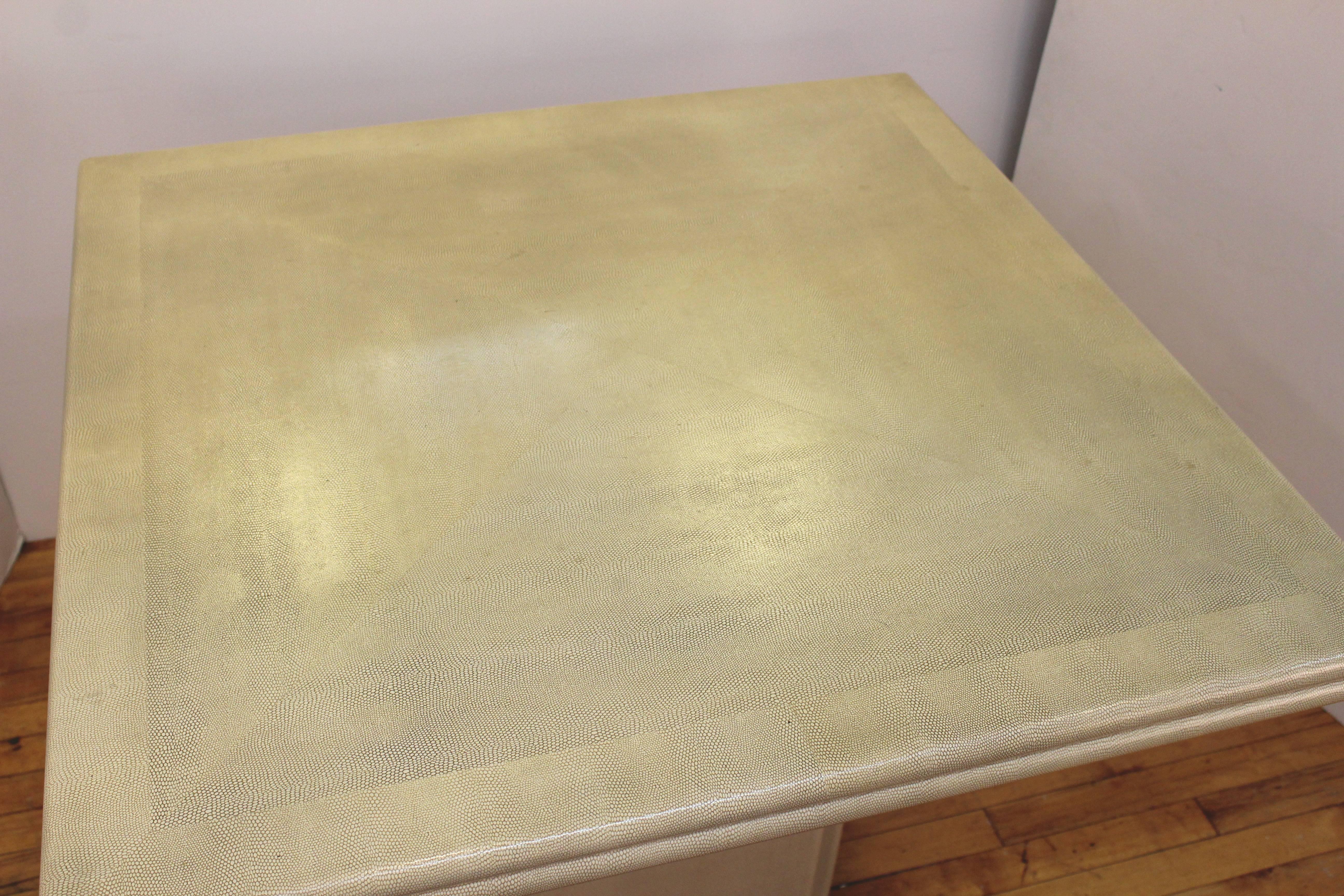 Modernist Shagreen Square Coffee Table In Good Condition In New York, NY