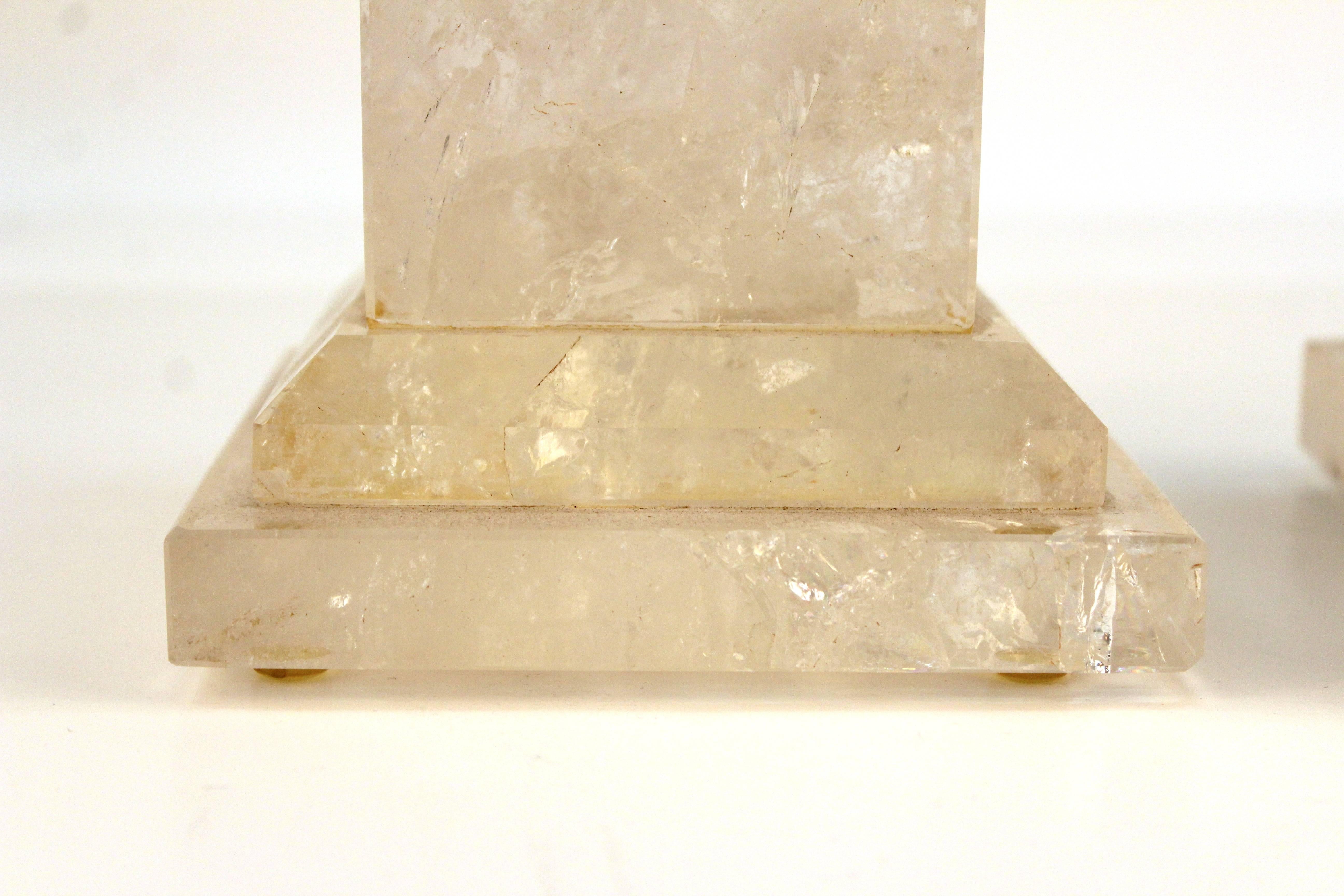 Pair of Brazilian Quartz Obelisks 5