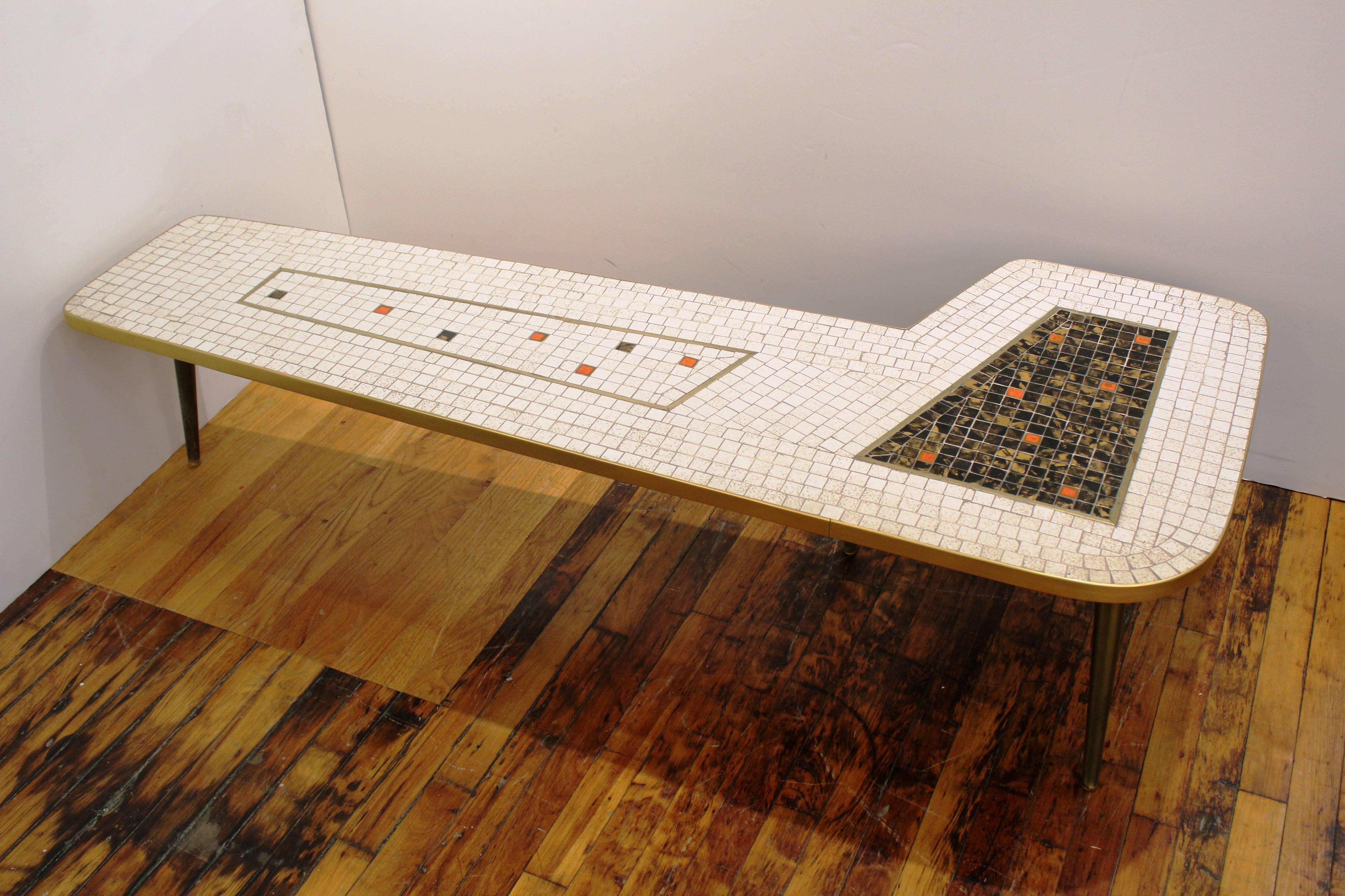 mid century modern mosaic coffee table