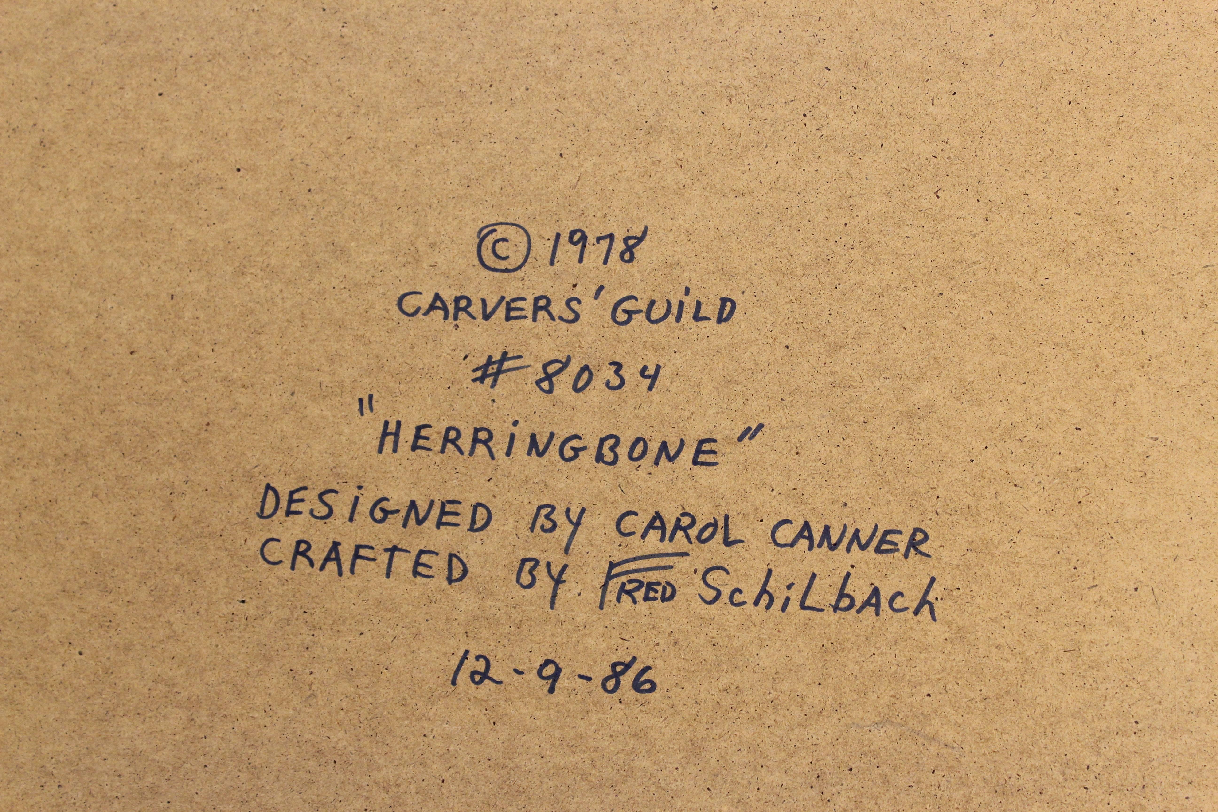 Pair of Herringbone Mirrors by Carvers Guild For Sale 3