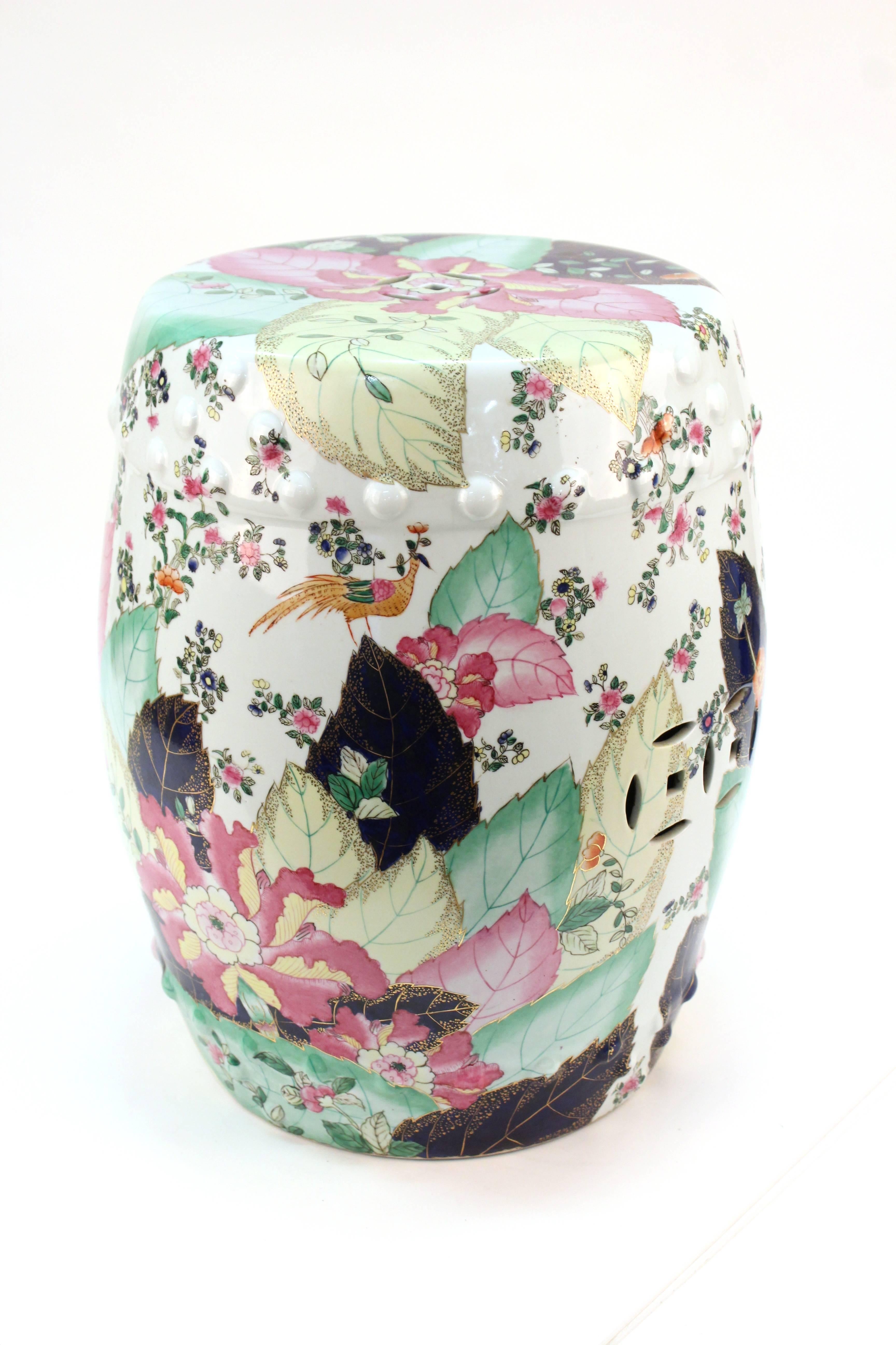 pink garden stool