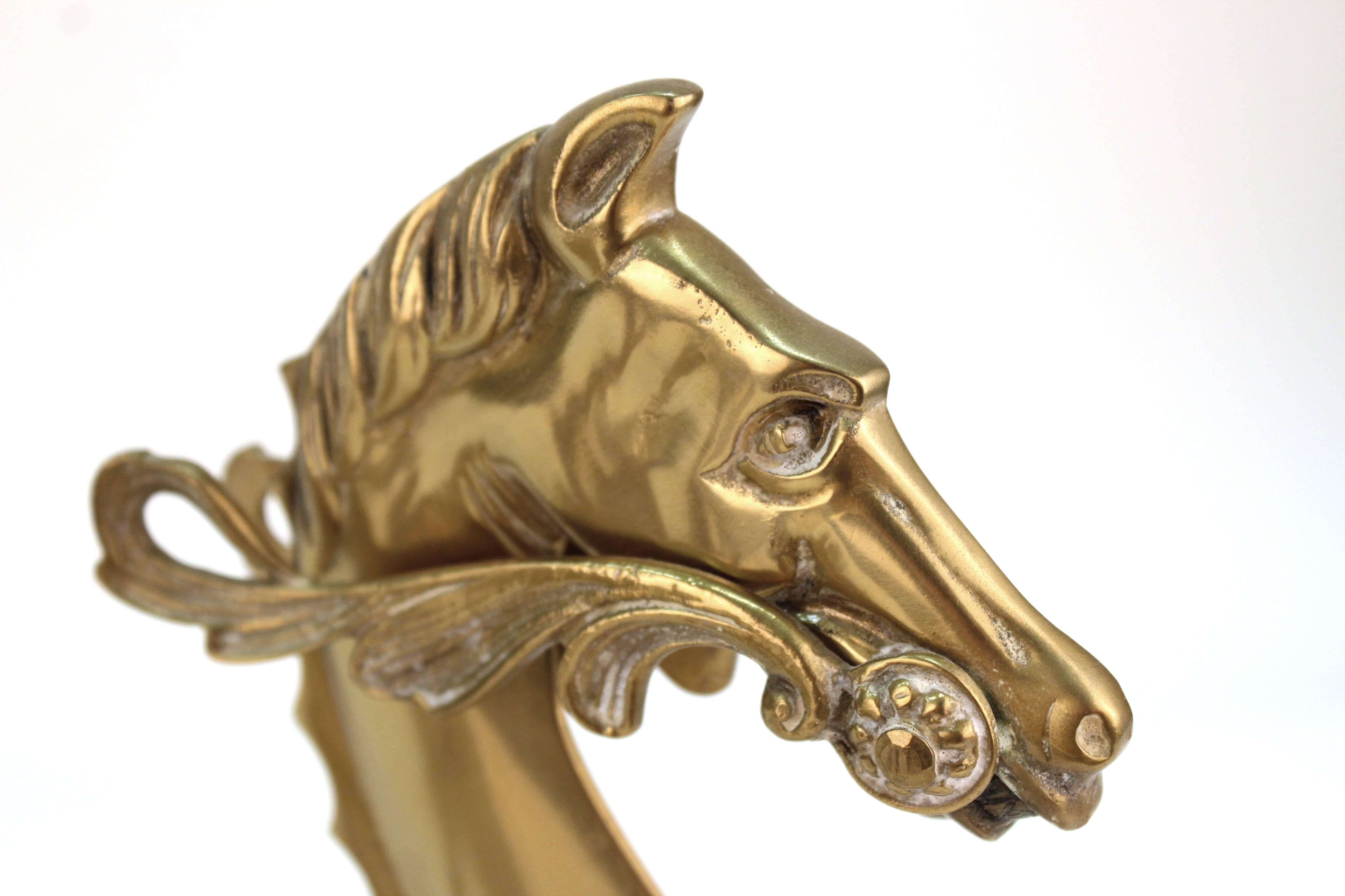 Brass Pair of Vintage Venetian Gondola Horses