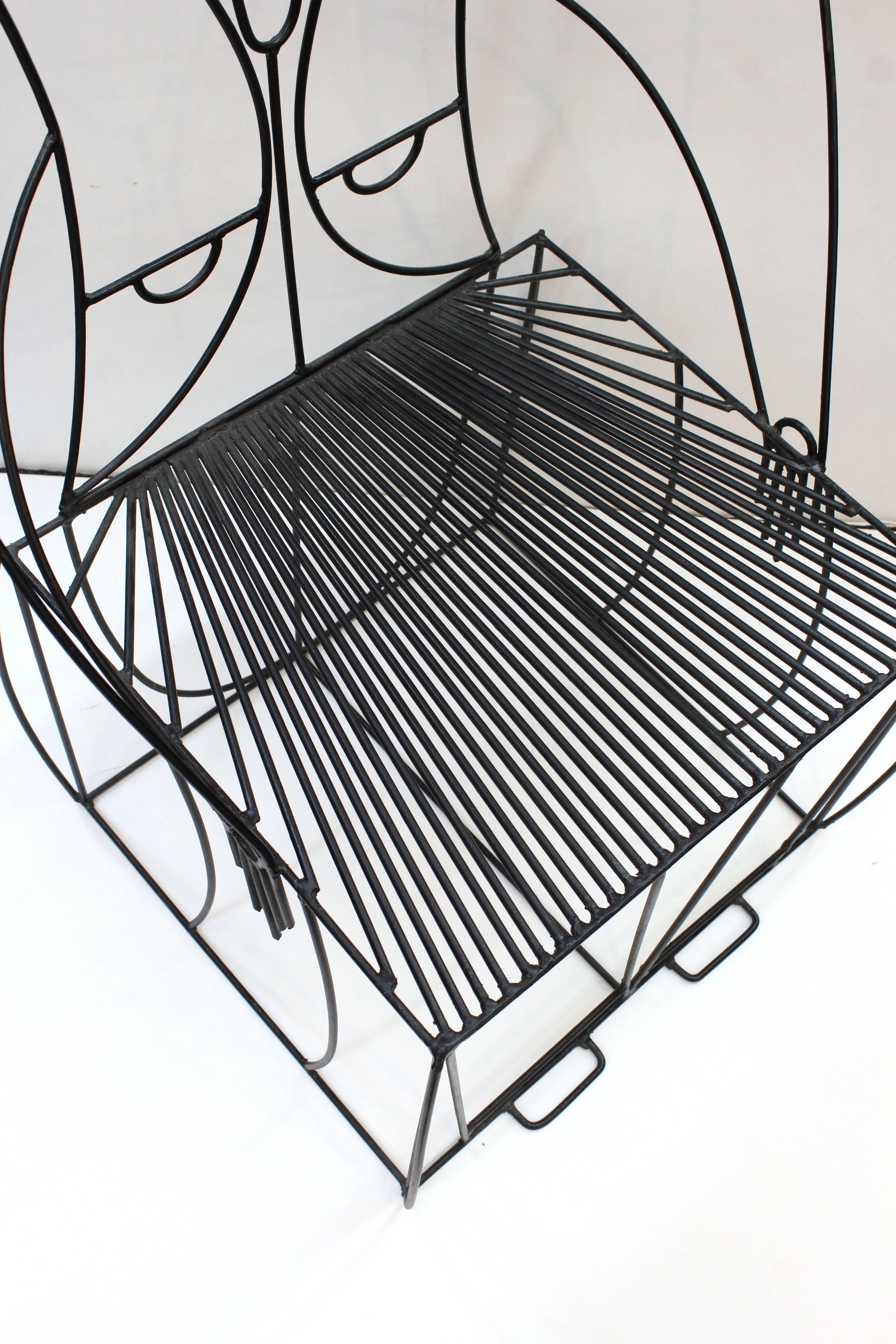 John Risley Mustachioed Anthropomorphic Wire Chair 1