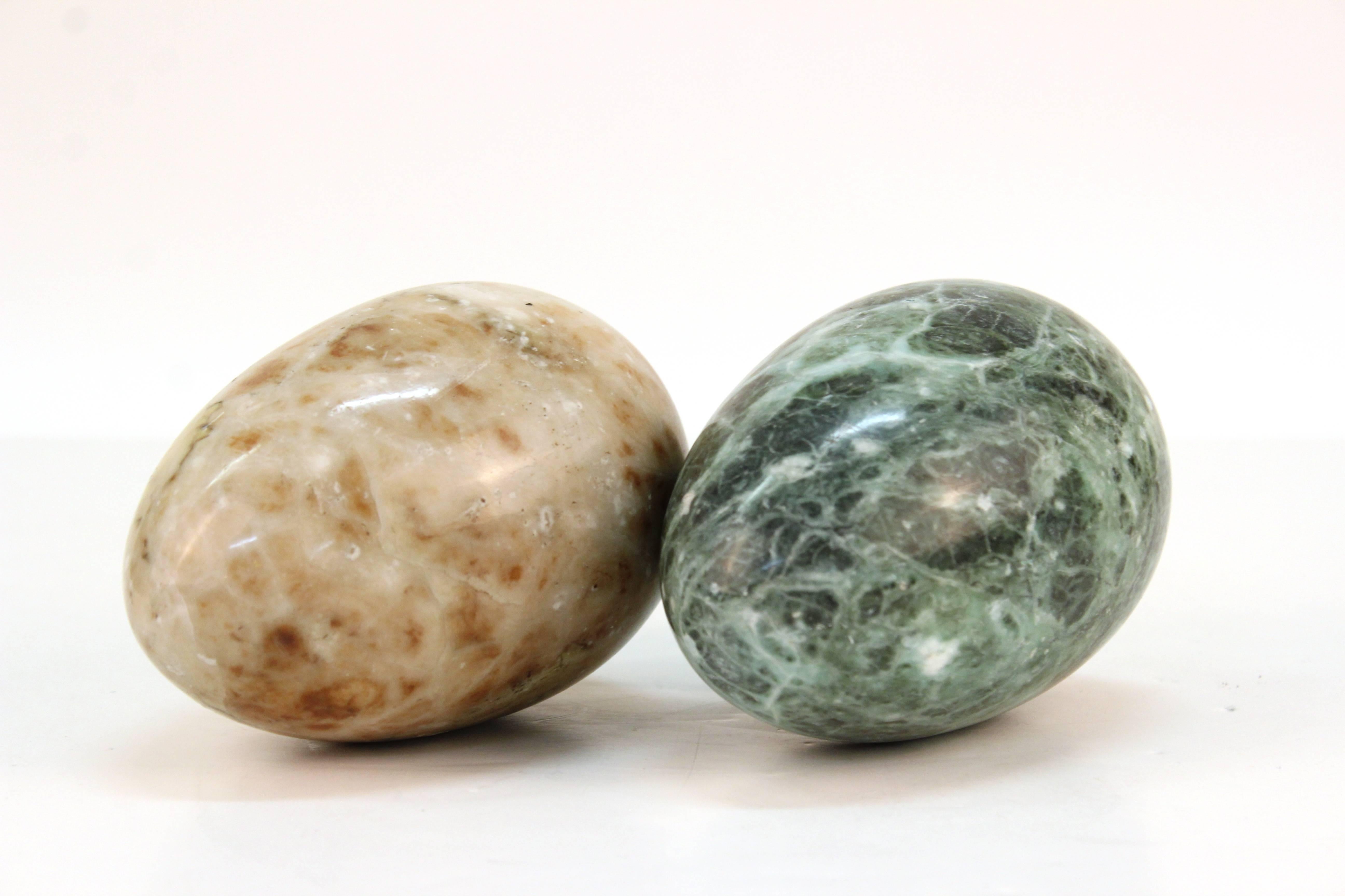 Pair of Marbled Stone Paperweights In Good Condition In New York, NY