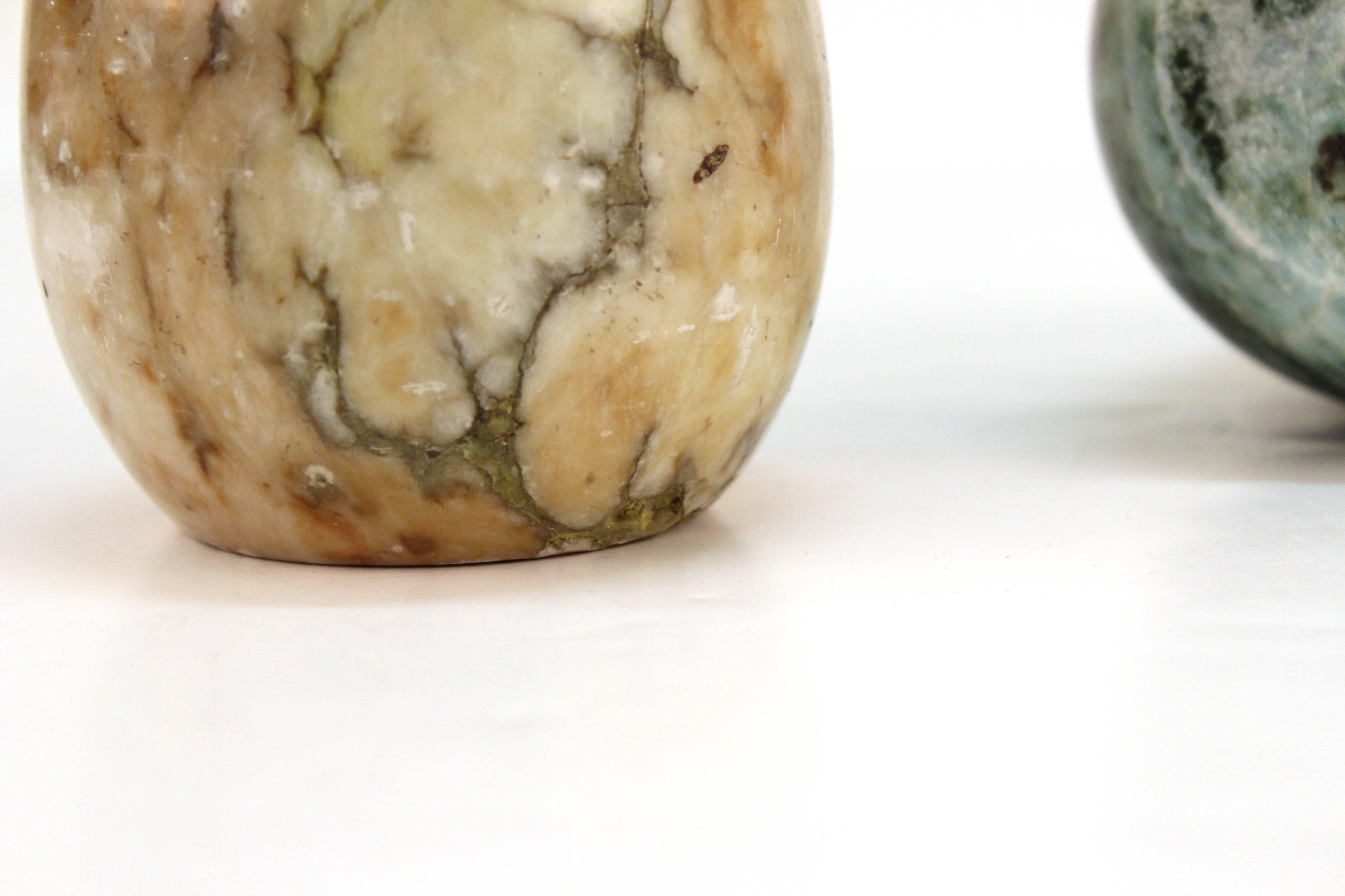Pair of Marbled Stone Paperweights 1
