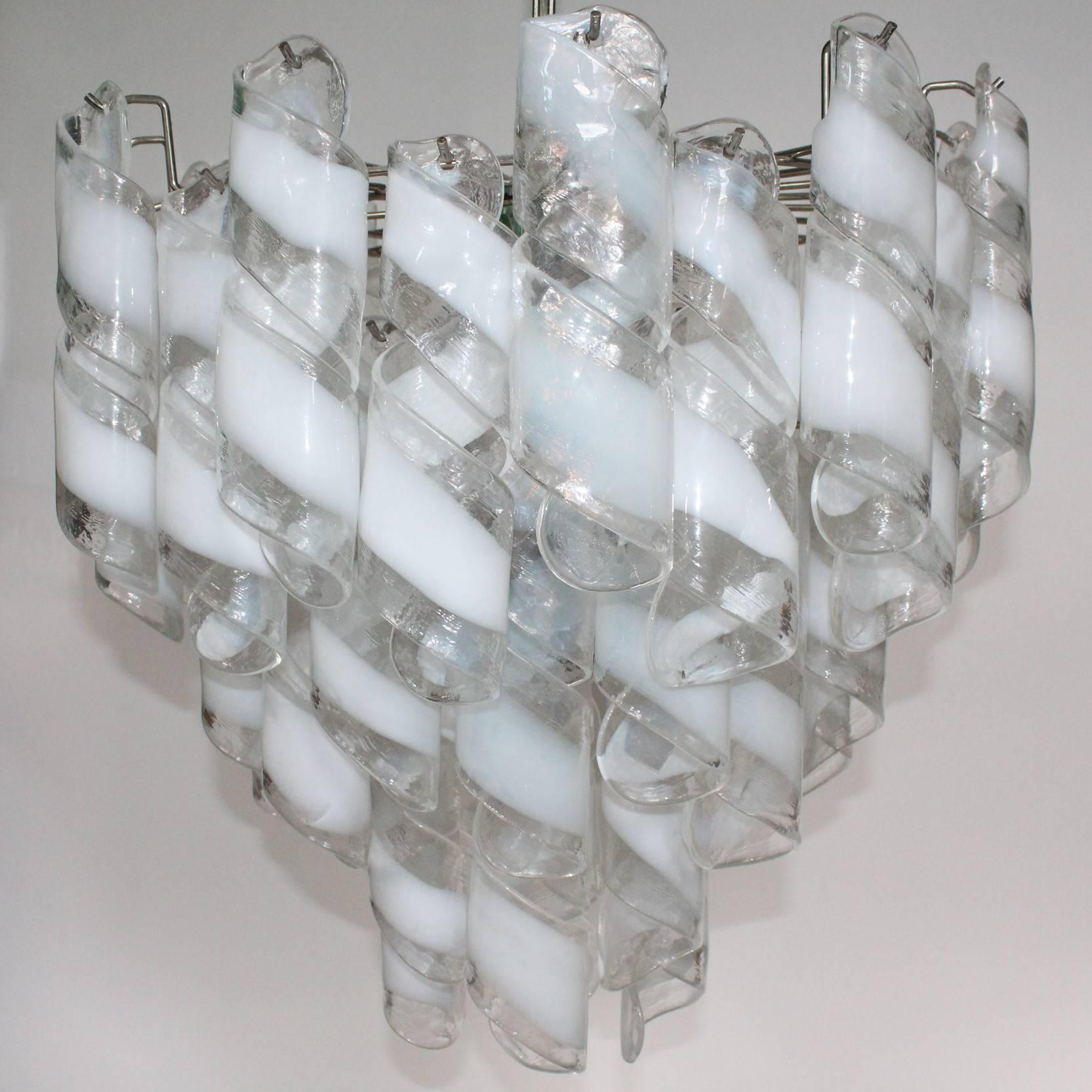 Mid-Century Modern Murano Glass Tiered Chandelier