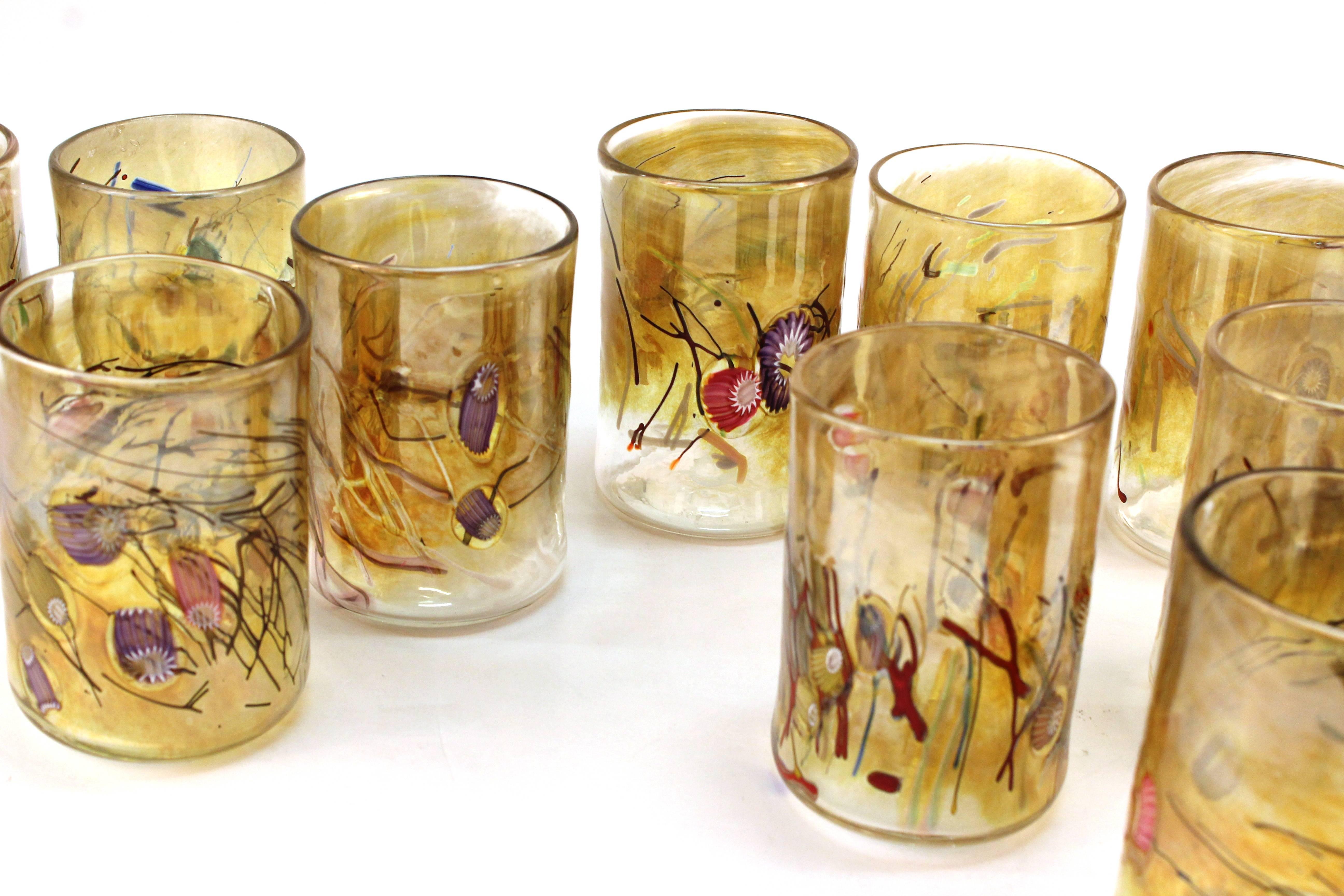 American Set of Handblown Glasses by Paul Counts
