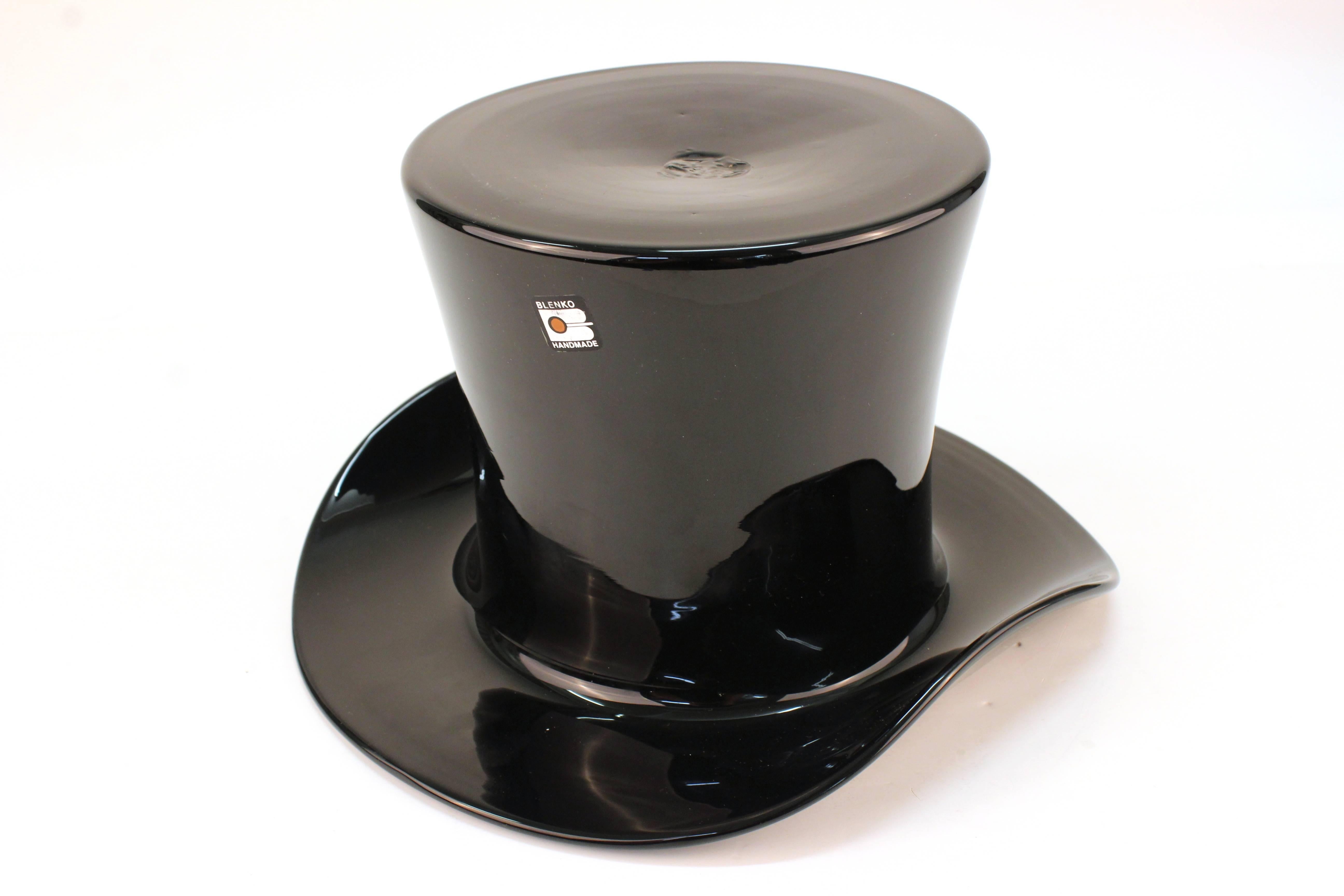 blenko glass top hat