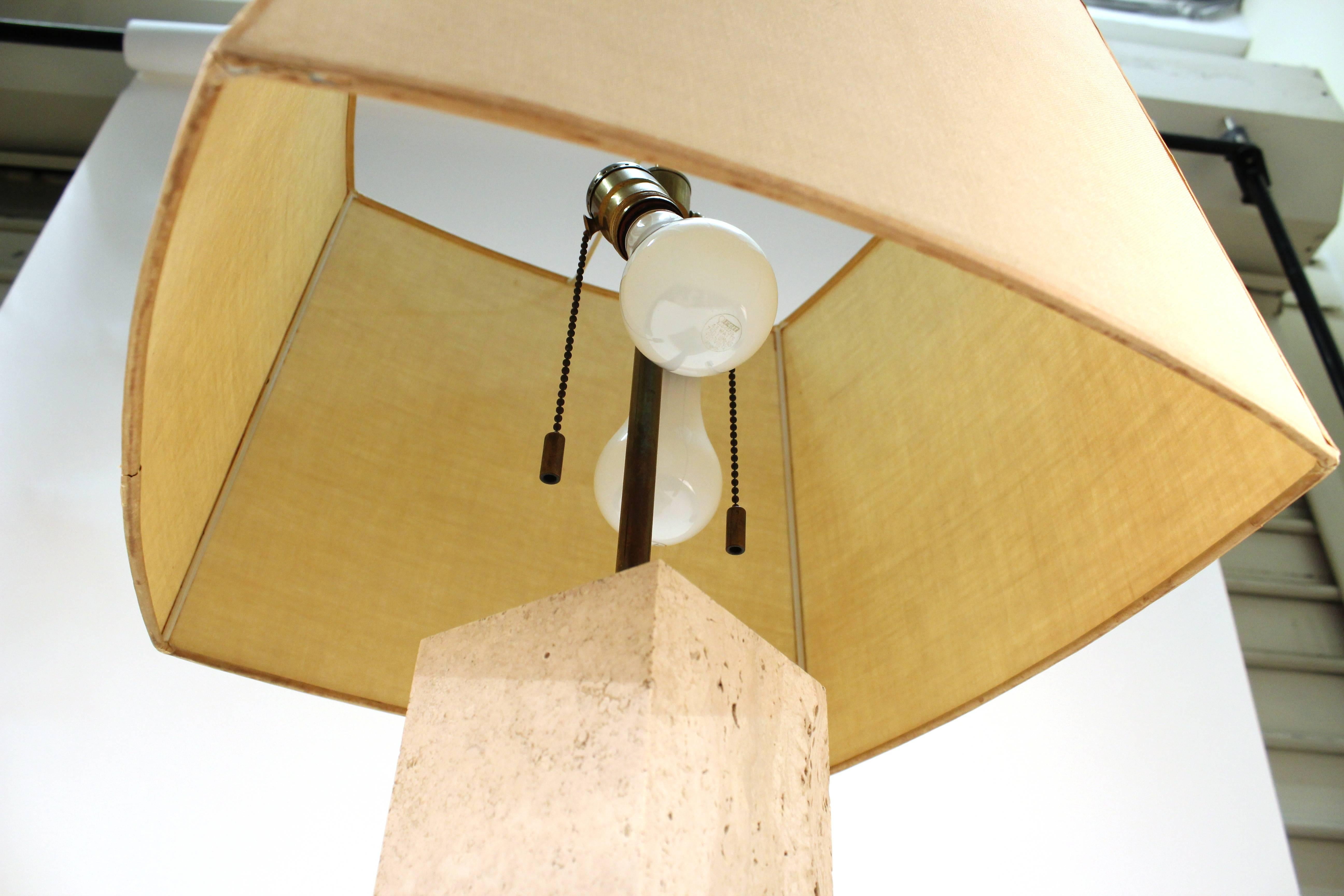 Travertine Table Lamp by Robsjohn-Gibbings In Good Condition In New York, NY