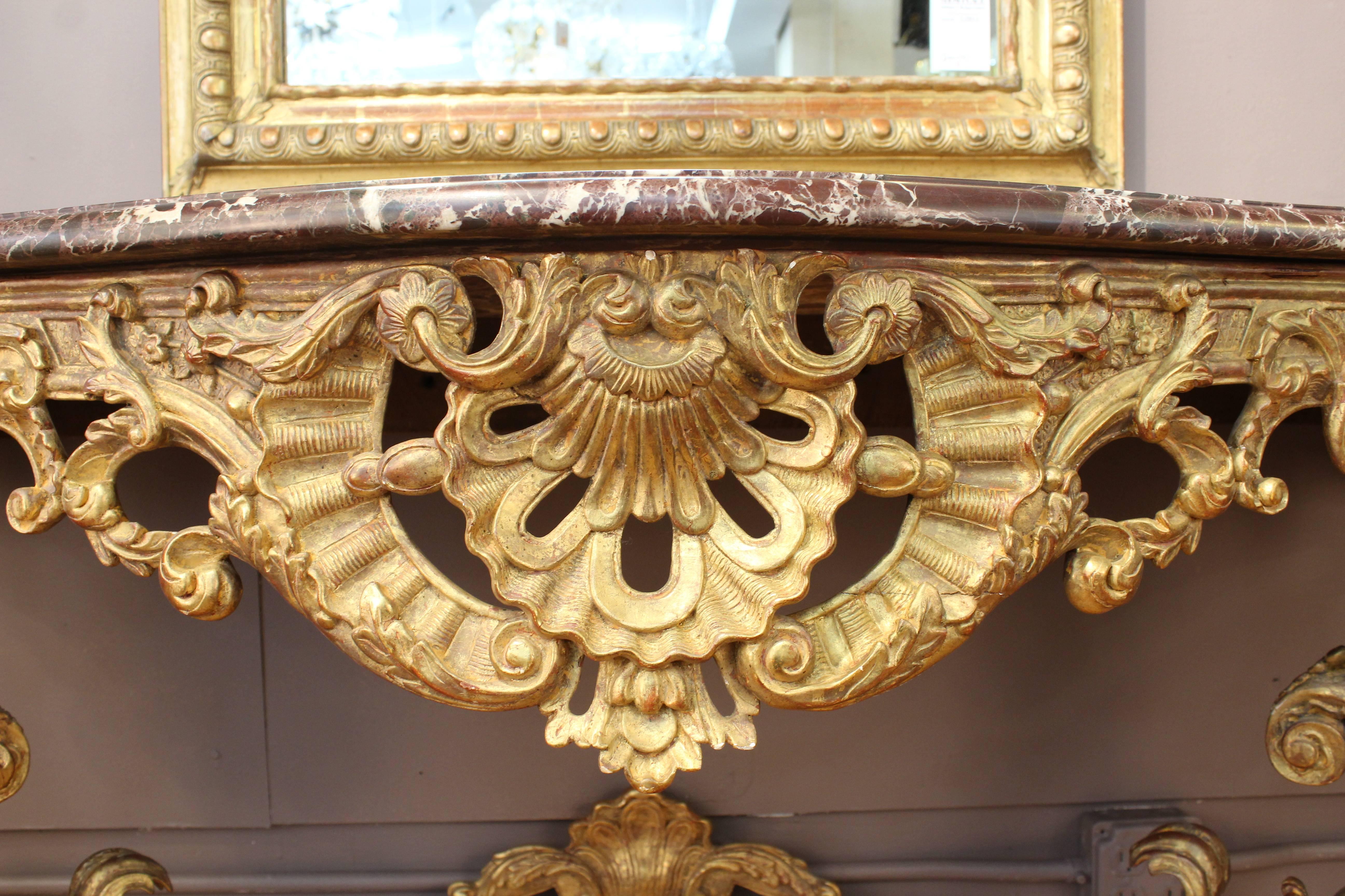 Pair of 19th Century French Rococo Style Consoles, late 19th-early 20th century 1