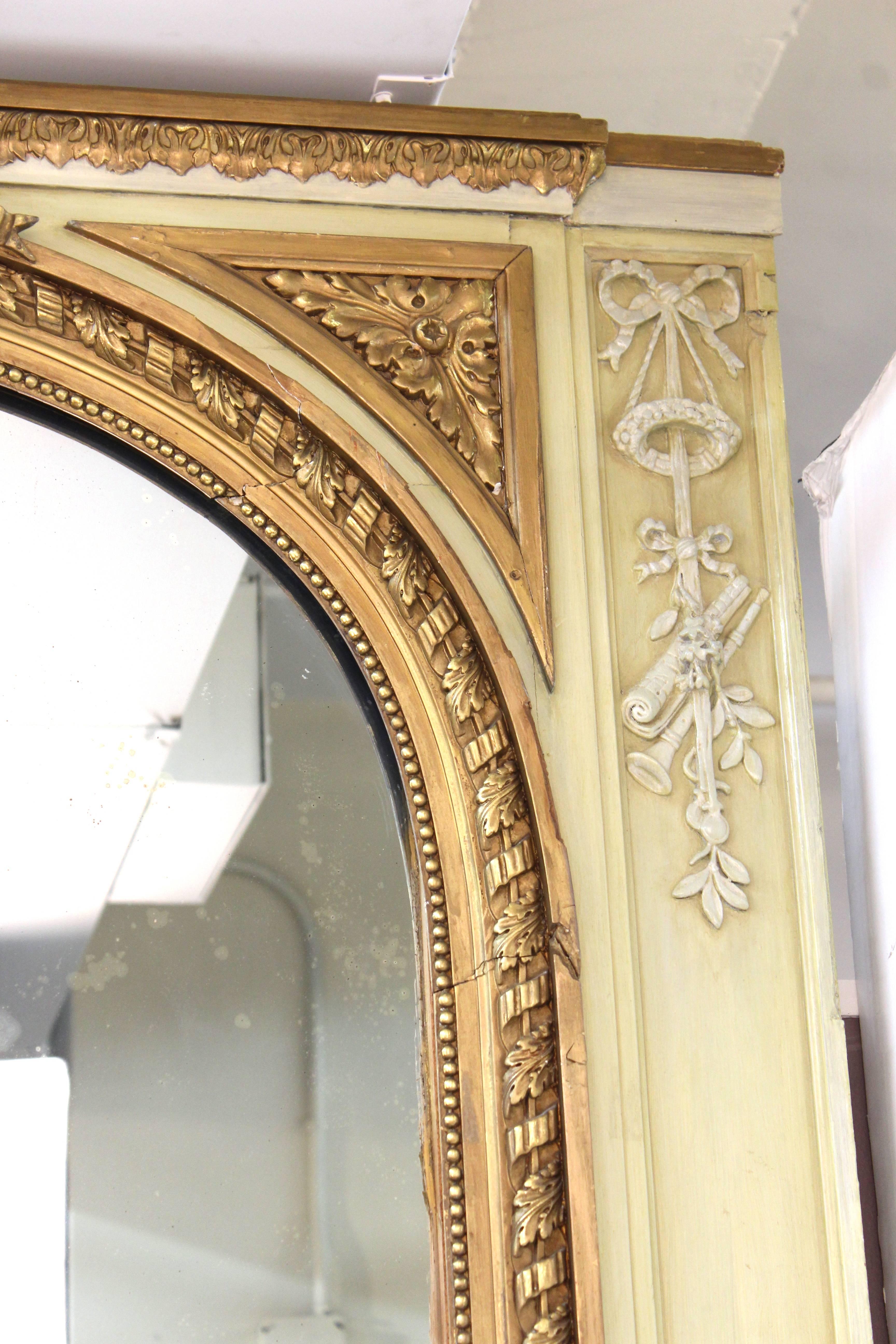 20th Century Antique Louis XVI Style Trumeau Mirror