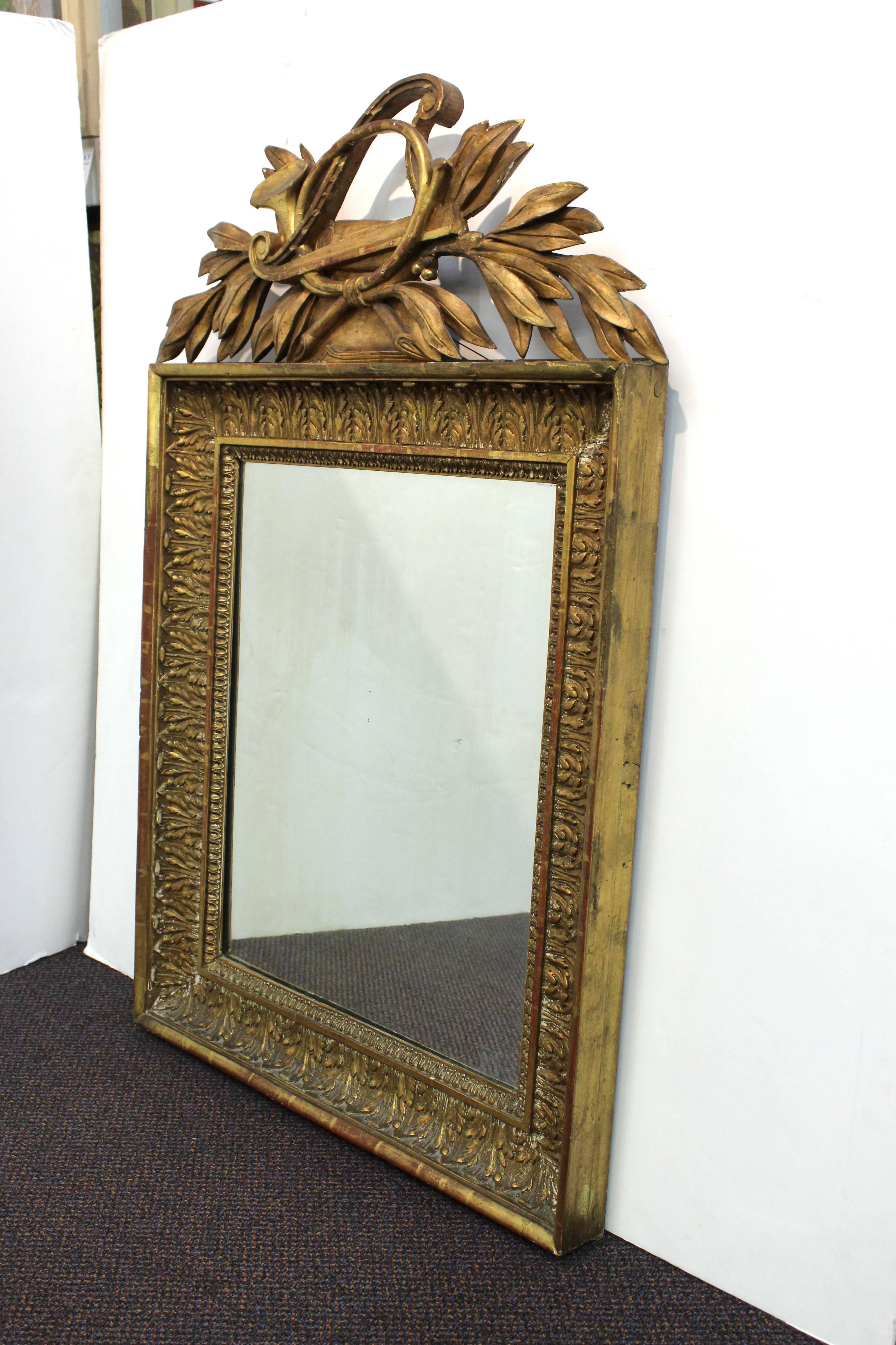 19th Century French Neoclassical Giltwood Mirror