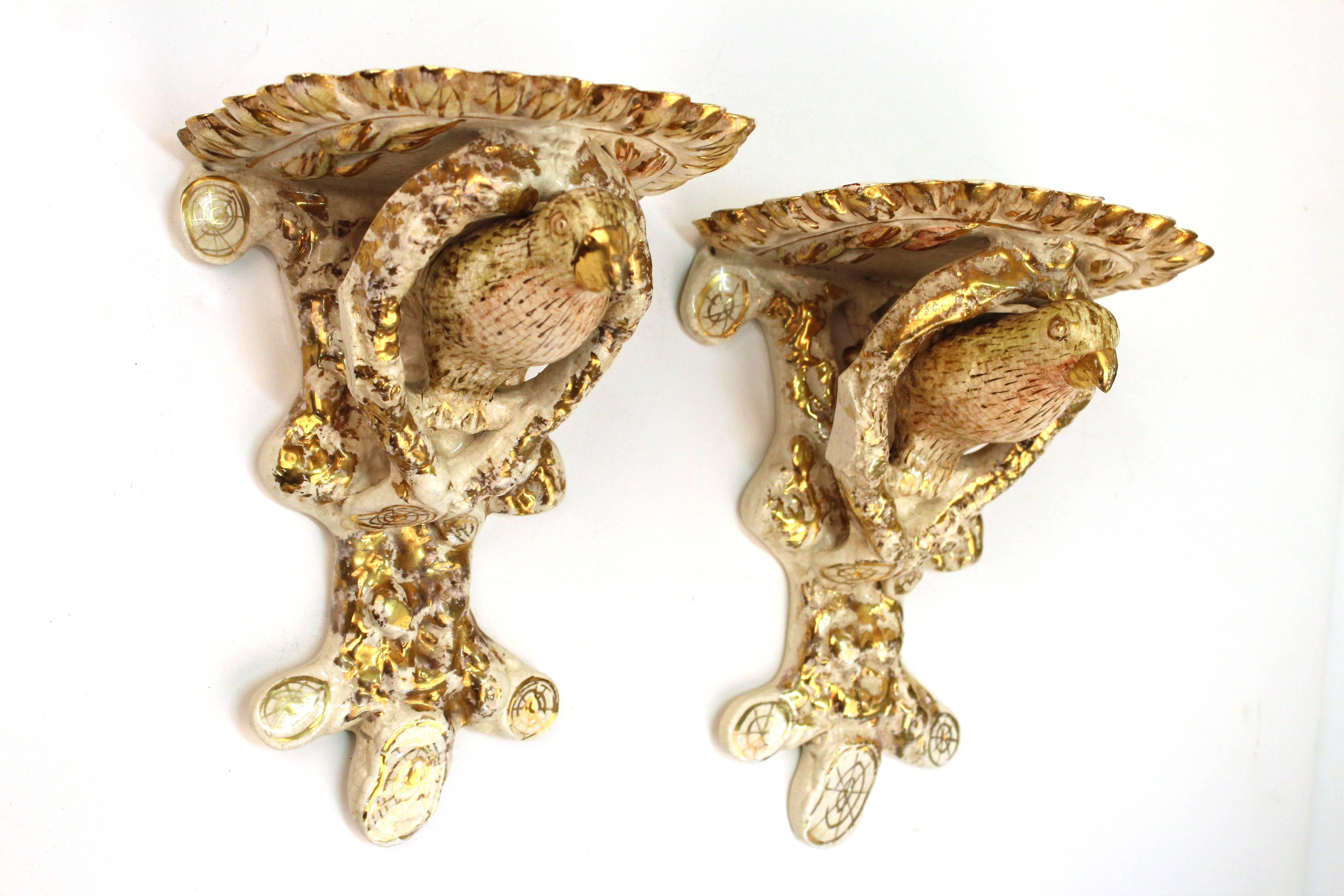 Pair of Lusterware Wall Sconce In Good Condition In New York, NY