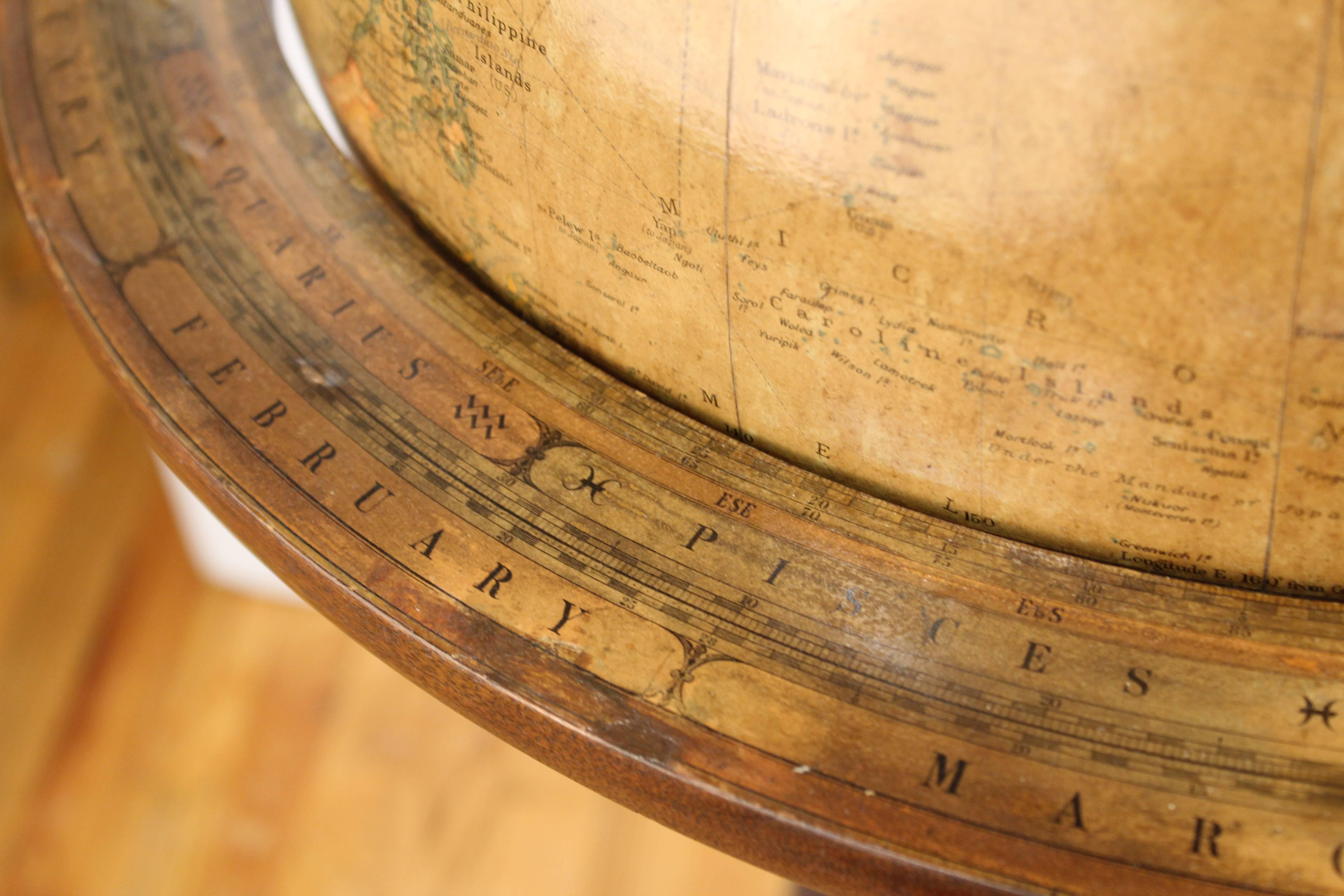 Wood Antique Philip's Merchant Shipper's Globe