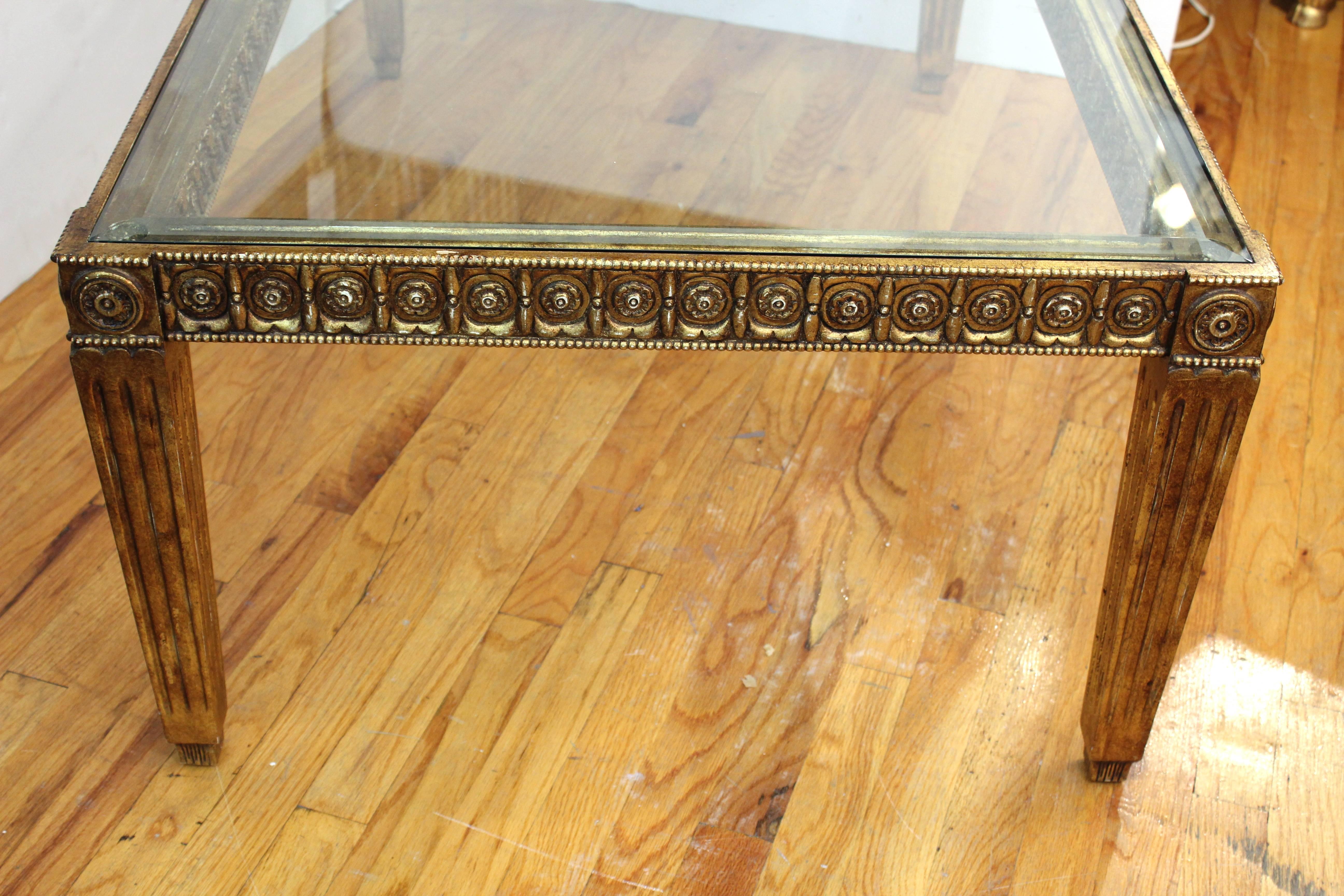 Glass and Giltwood Coffee Table 1