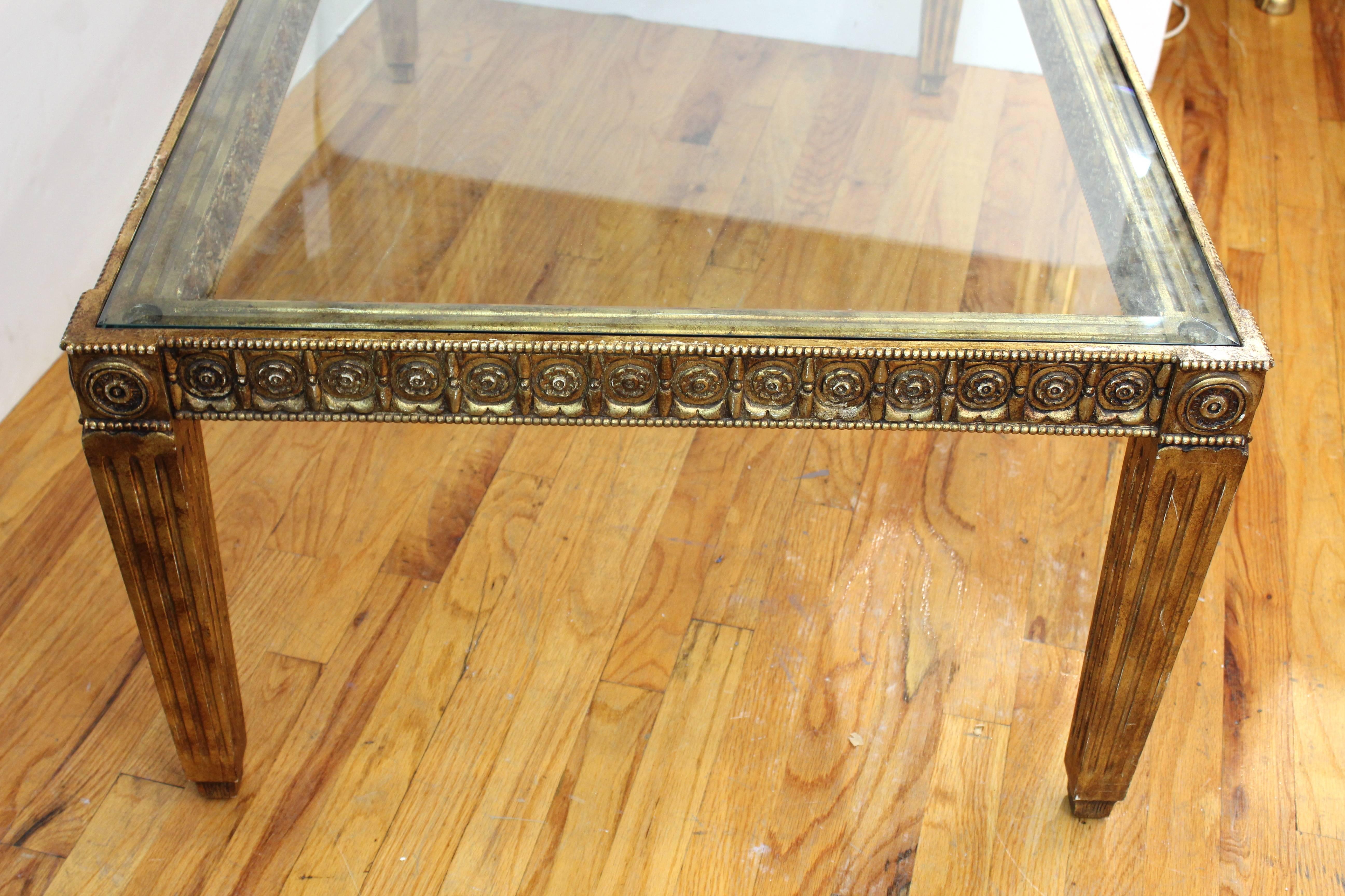 Glass and Giltwood Coffee Table 2