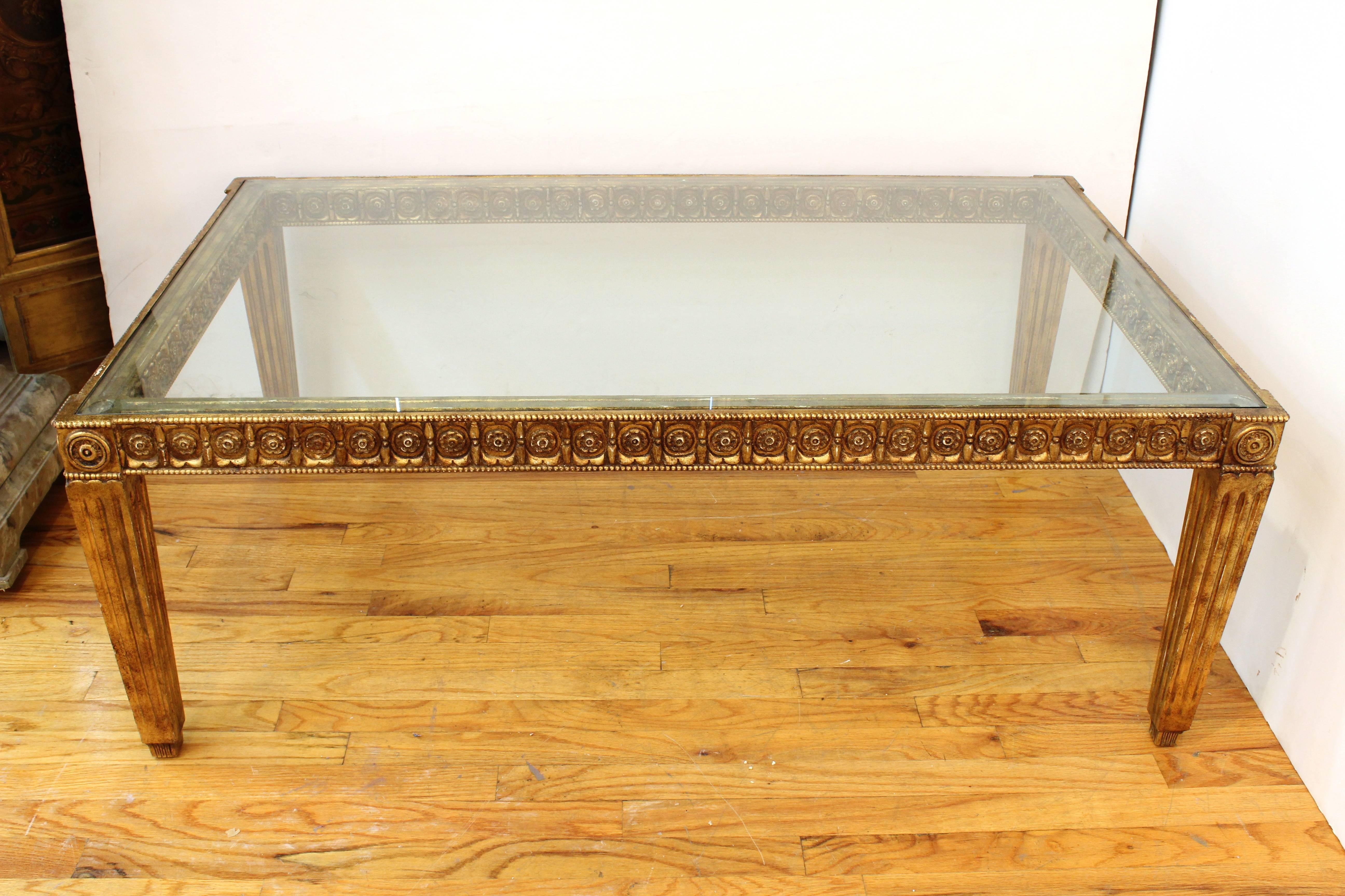 Glass and Giltwood Coffee Table 3