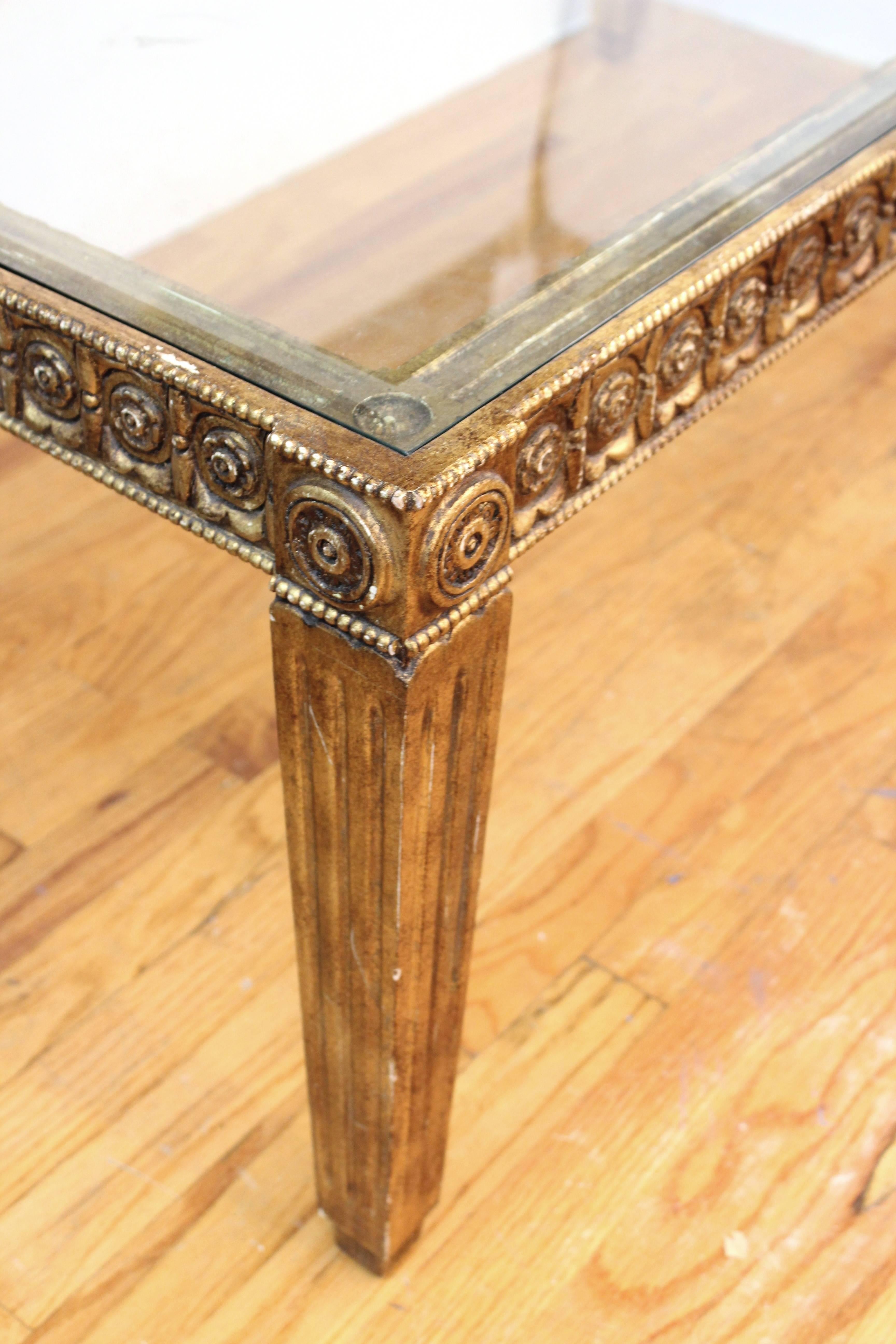 Glass and Giltwood Coffee Table 5