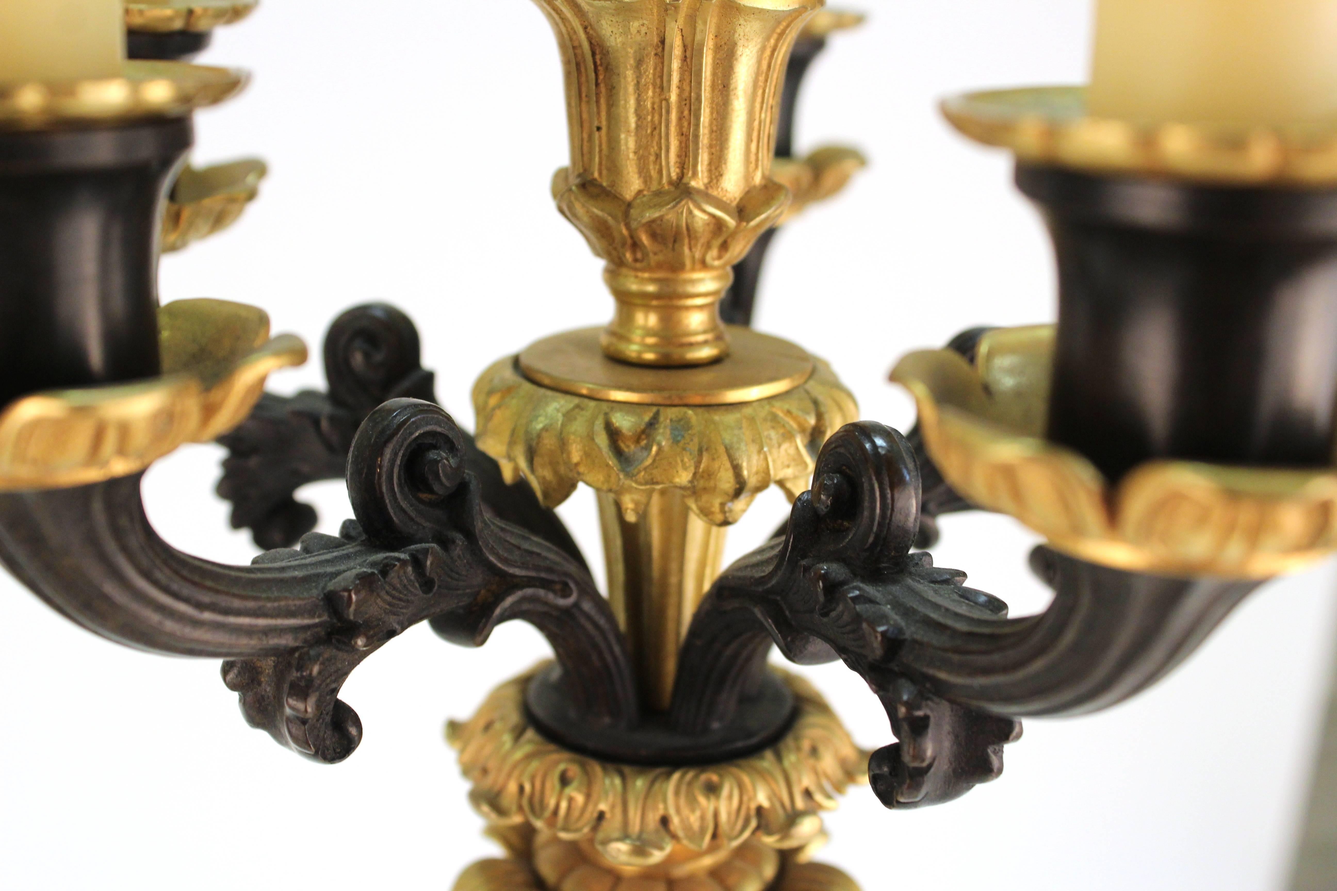 Metal Empire Style Candelabra Table Lamps