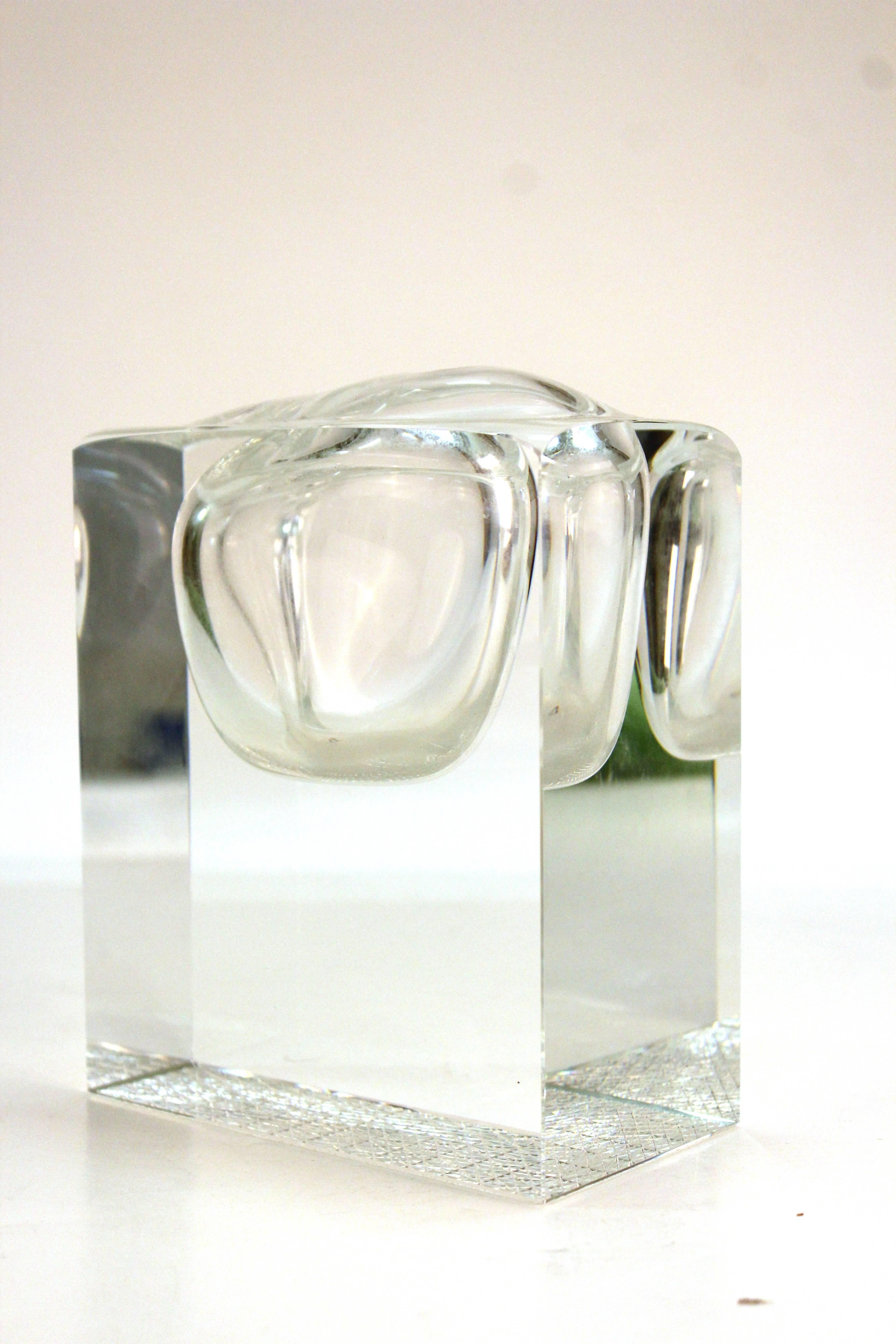 Mid-Century Modern Modernist Lead Crystal Vase For Sale