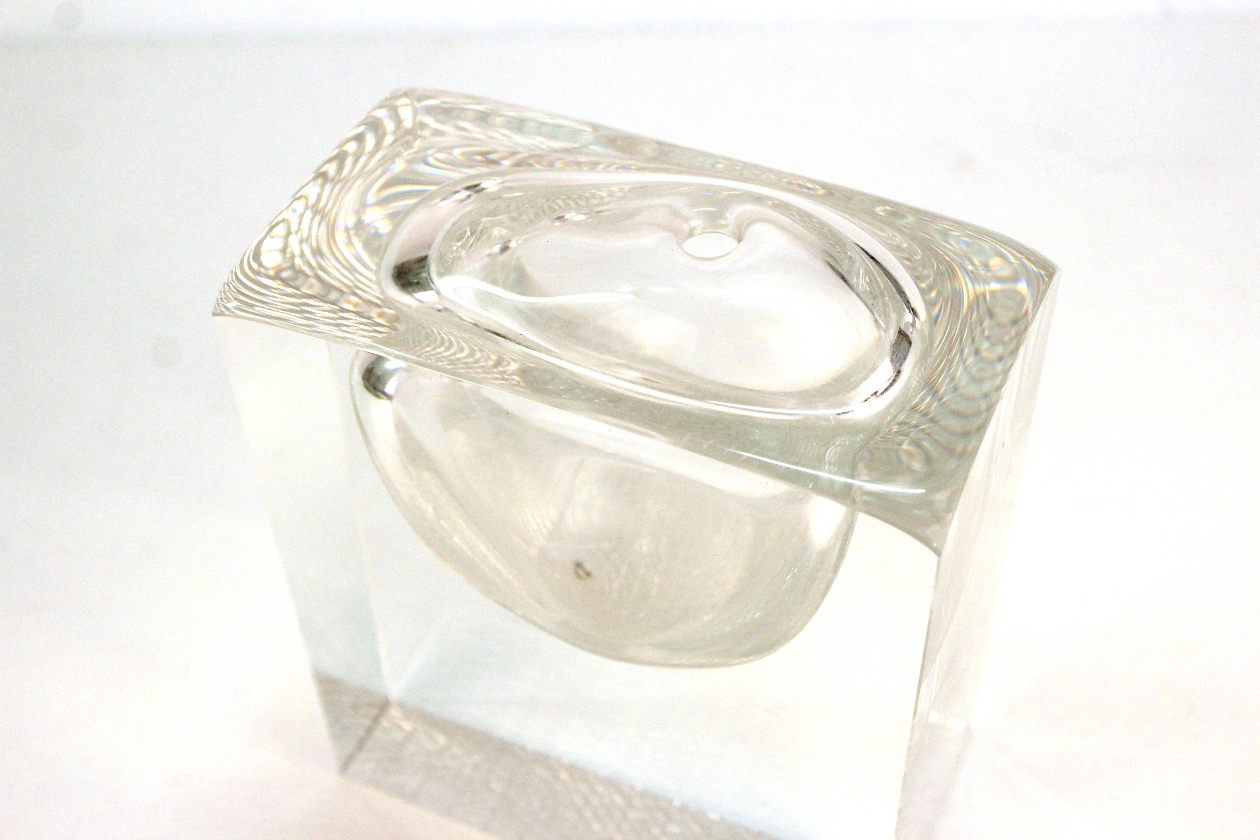 20th Century Modernist Lead Crystal Vase For Sale