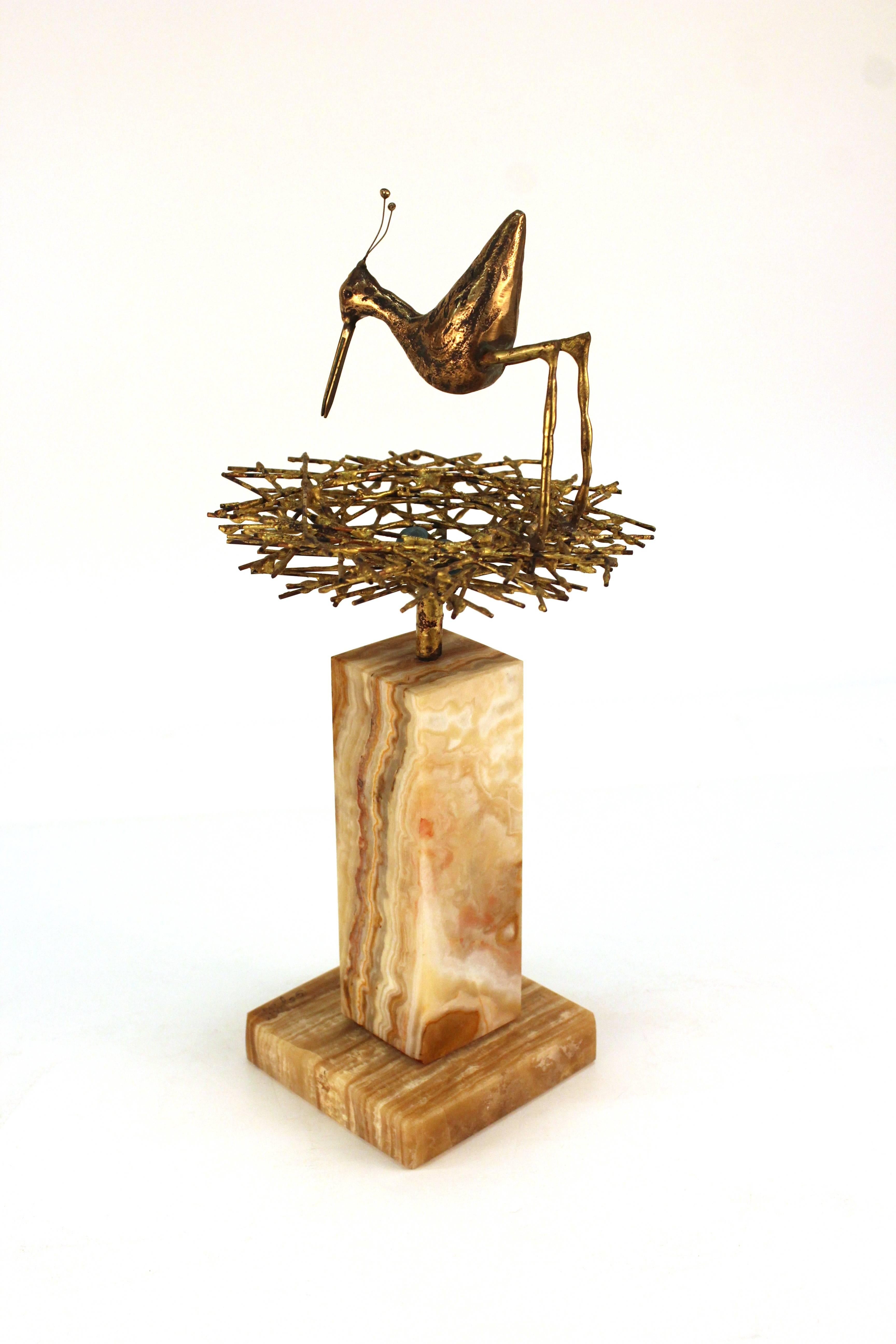 Curtis Jere Mid-Century Modern Sandpiper Sculpture In Good Condition In New York, NY