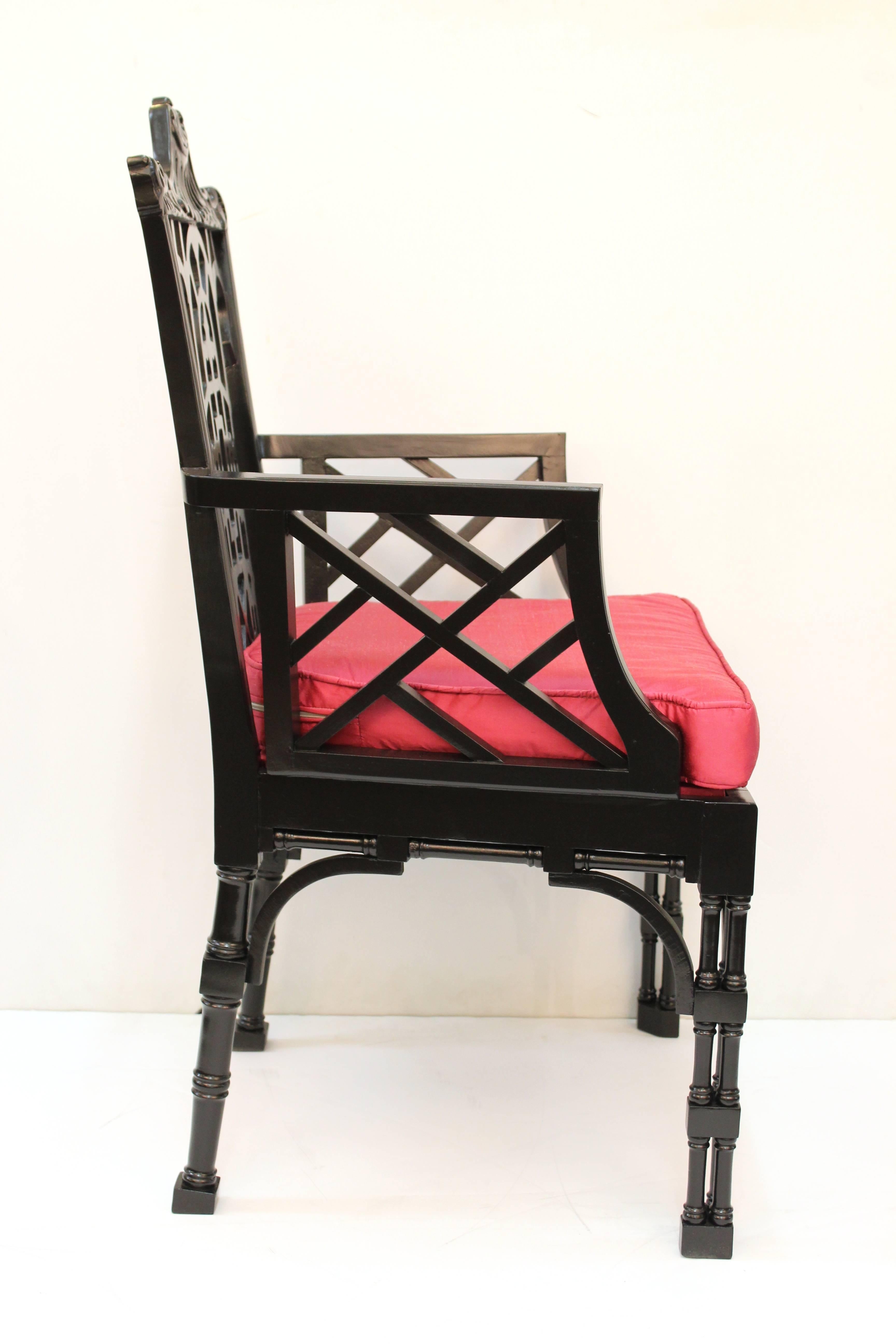 American Pair of Chinese Style Chippendale Chairs