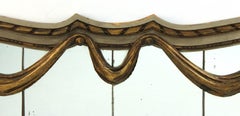 Art Deco Style Mirror with Divided Mirror Panels, Rosettes, and Swag Motif