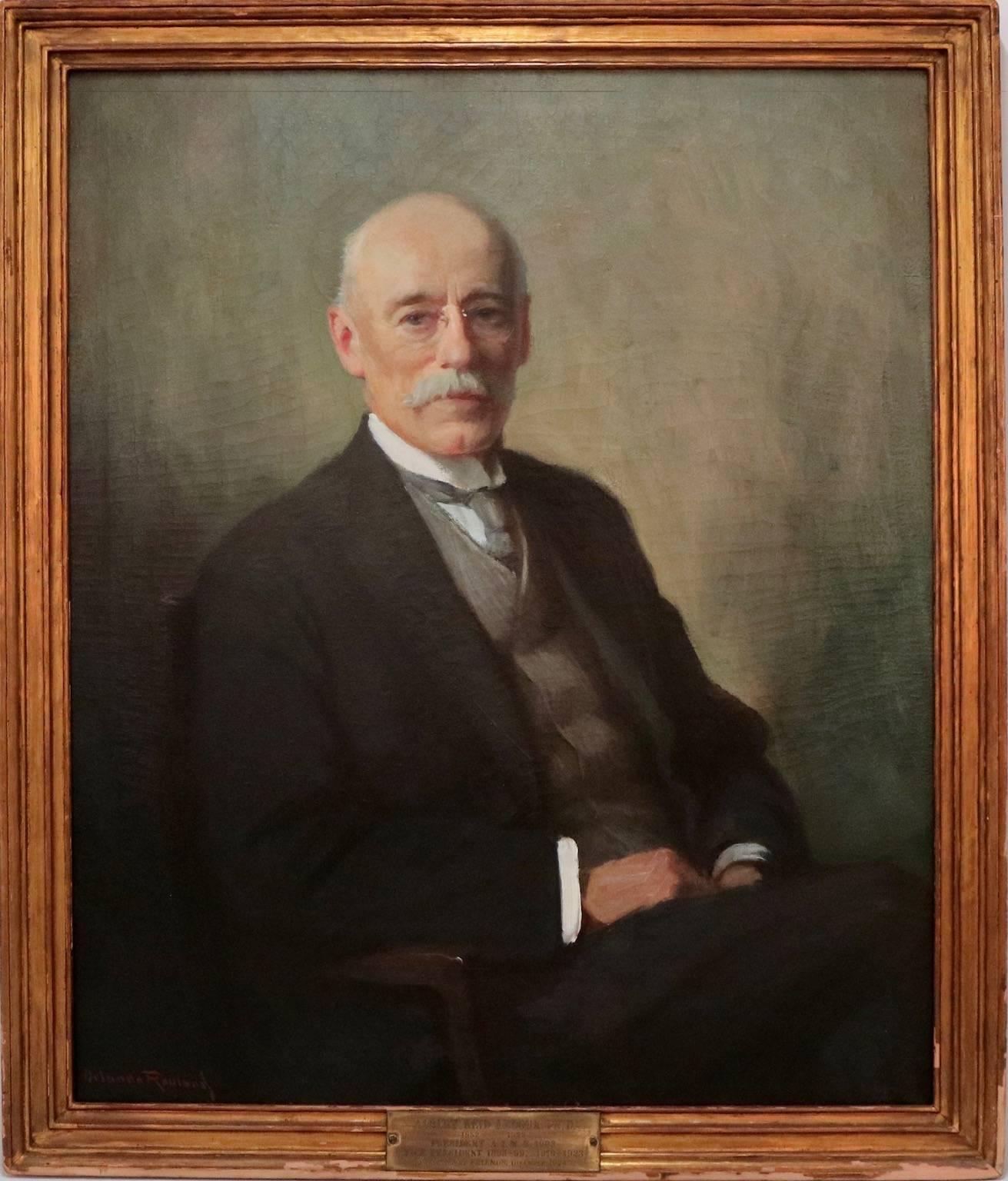 Oil on canvas portrait of philanthropist Dr. Albert Reid Leoux. Size with frame 40 in (102 cm) x 34 in (86.5 cm) x 2 in (5 cm).

Born in Illinois, Orlando Rouland became a painter of rural landscapes, scenes of New York City, and portraits of