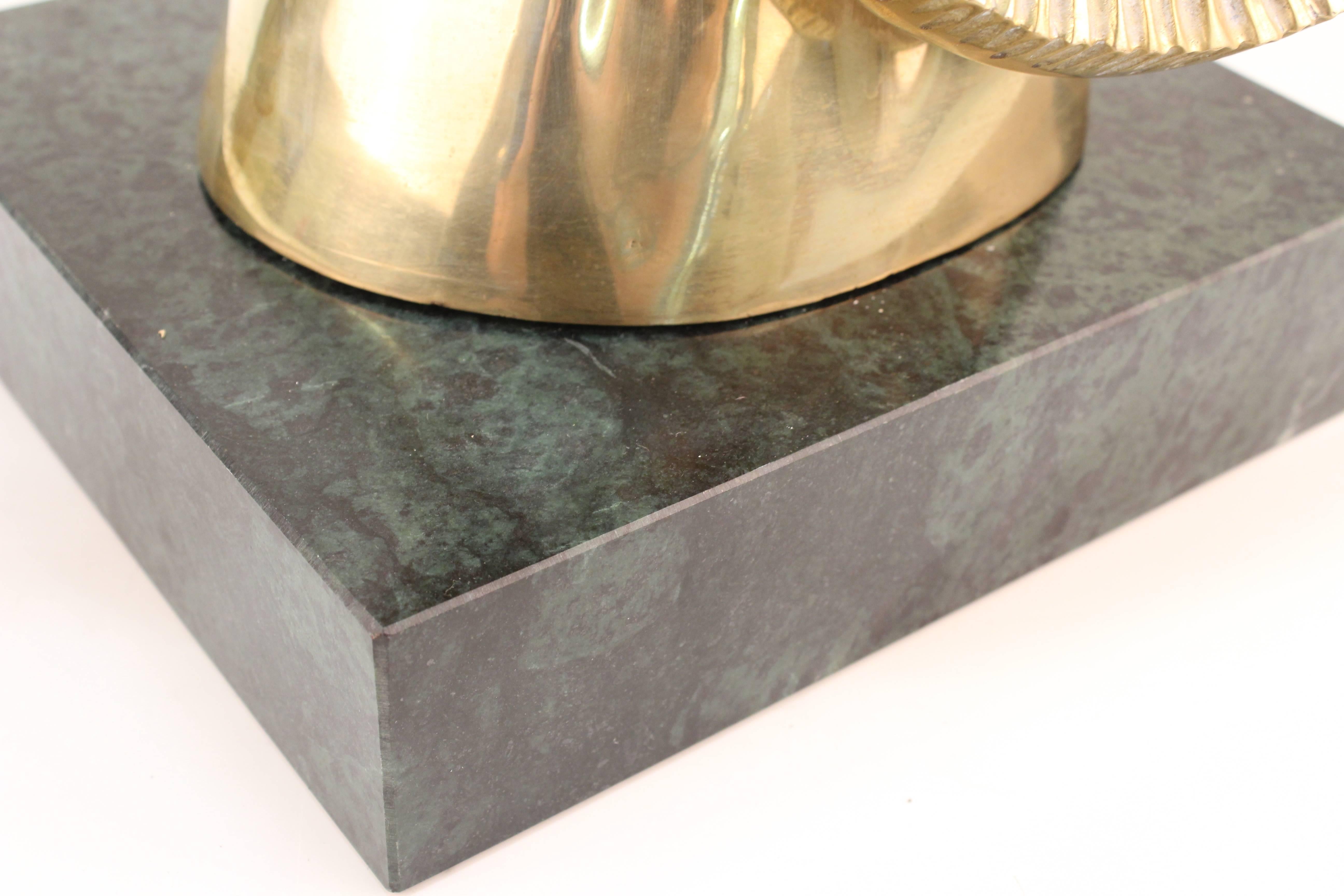 Brass Ram's Head Table Sculpture 1