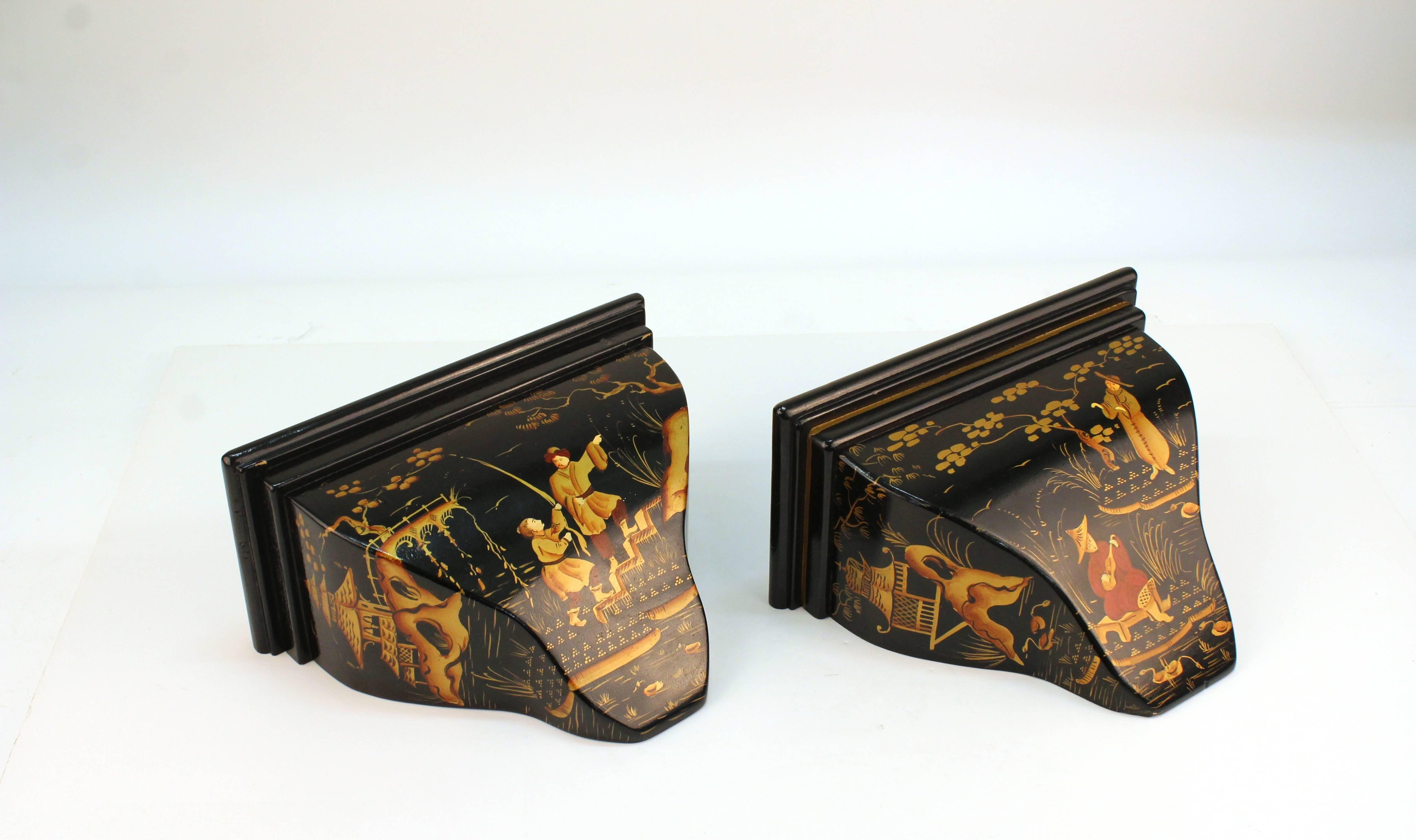20th Century Pair of Chinoiserie Shelves by Don Andres