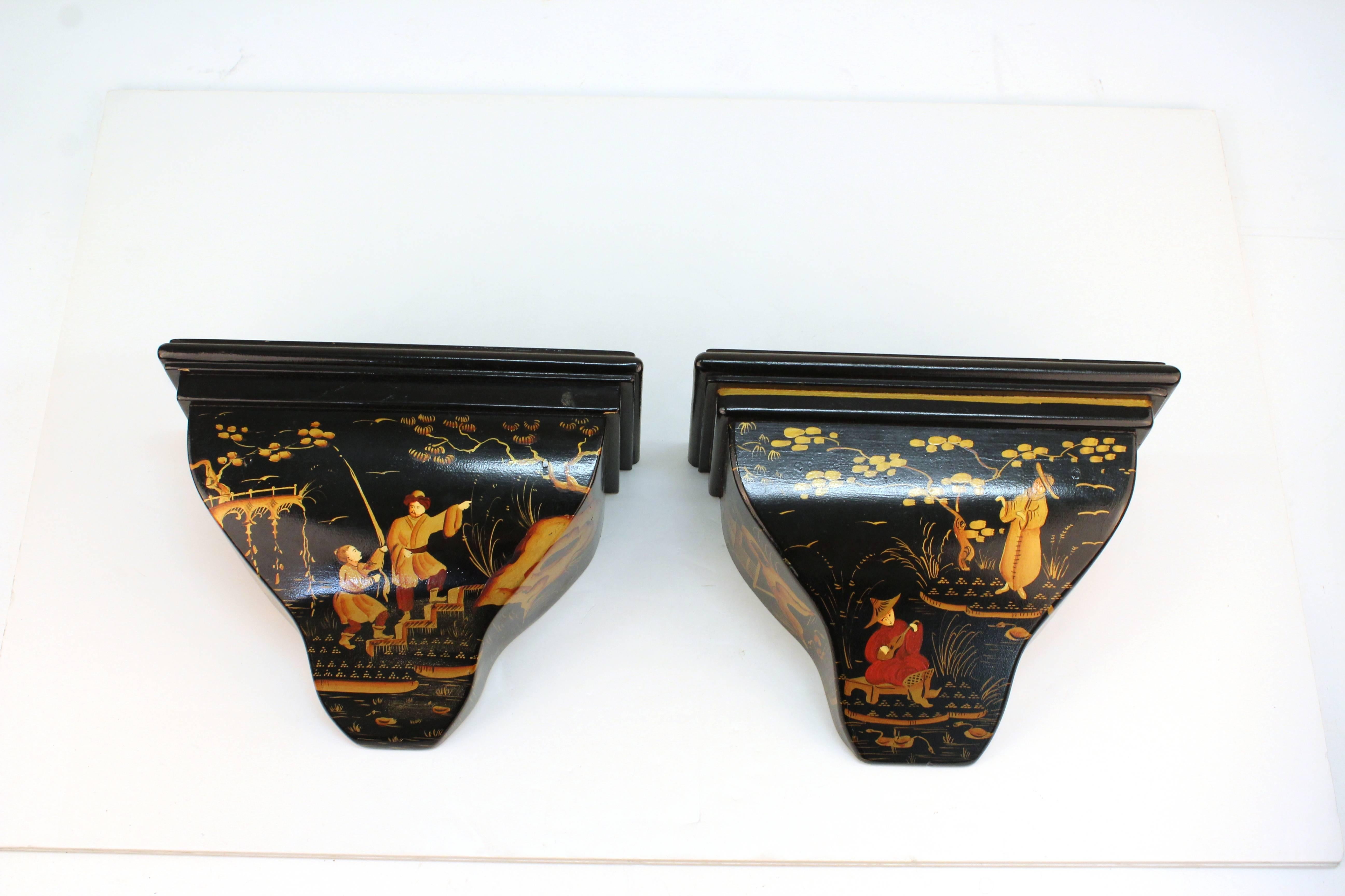 Pair of Chinoiserie Shelves by Don Andres In Excellent Condition In New York, NY