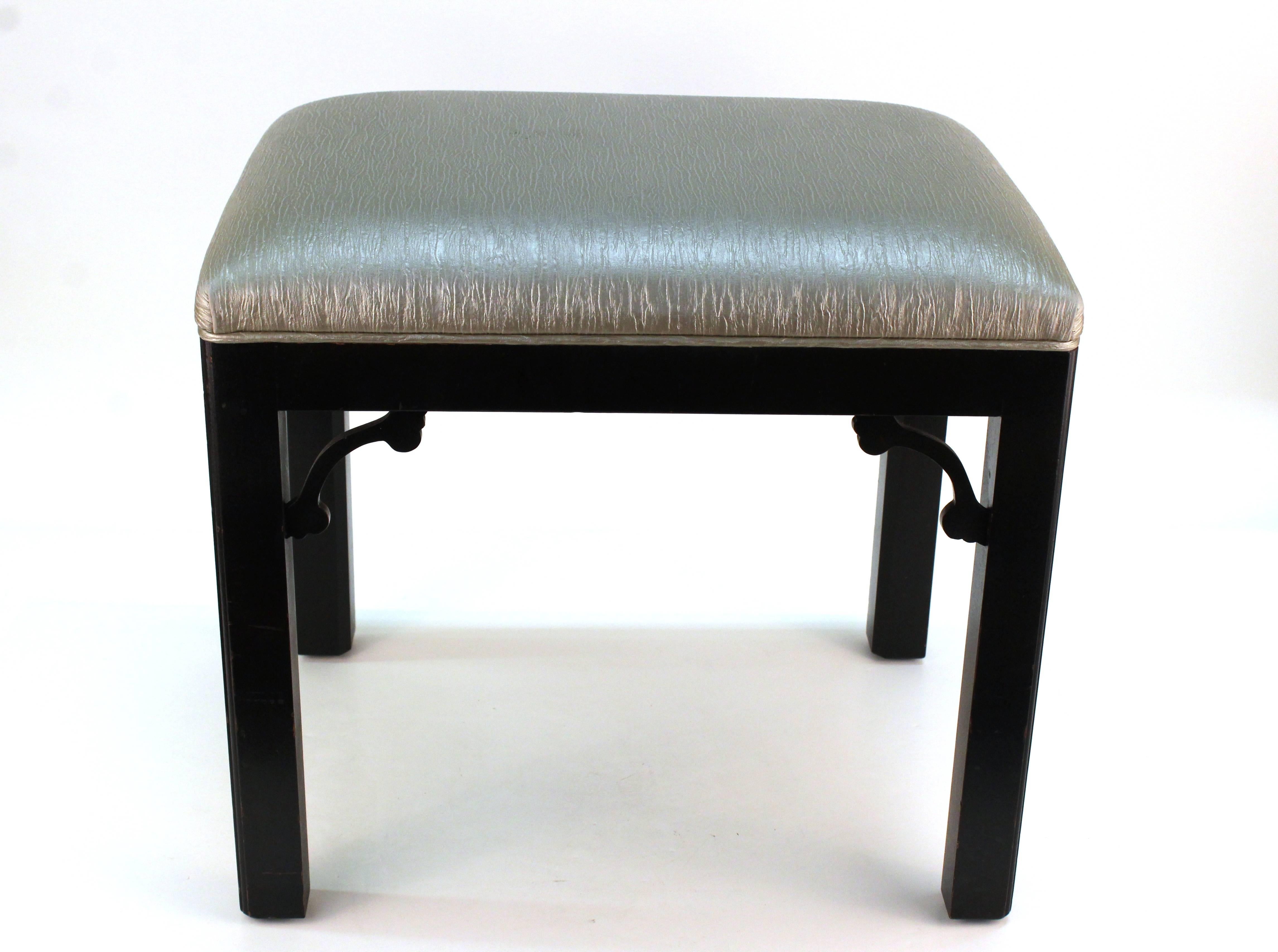 20th Century Asian Inspired Upholstered Stool