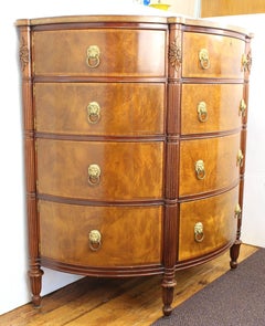 Demilune Commode in Wood with Lion's Head Ormlou Mounts