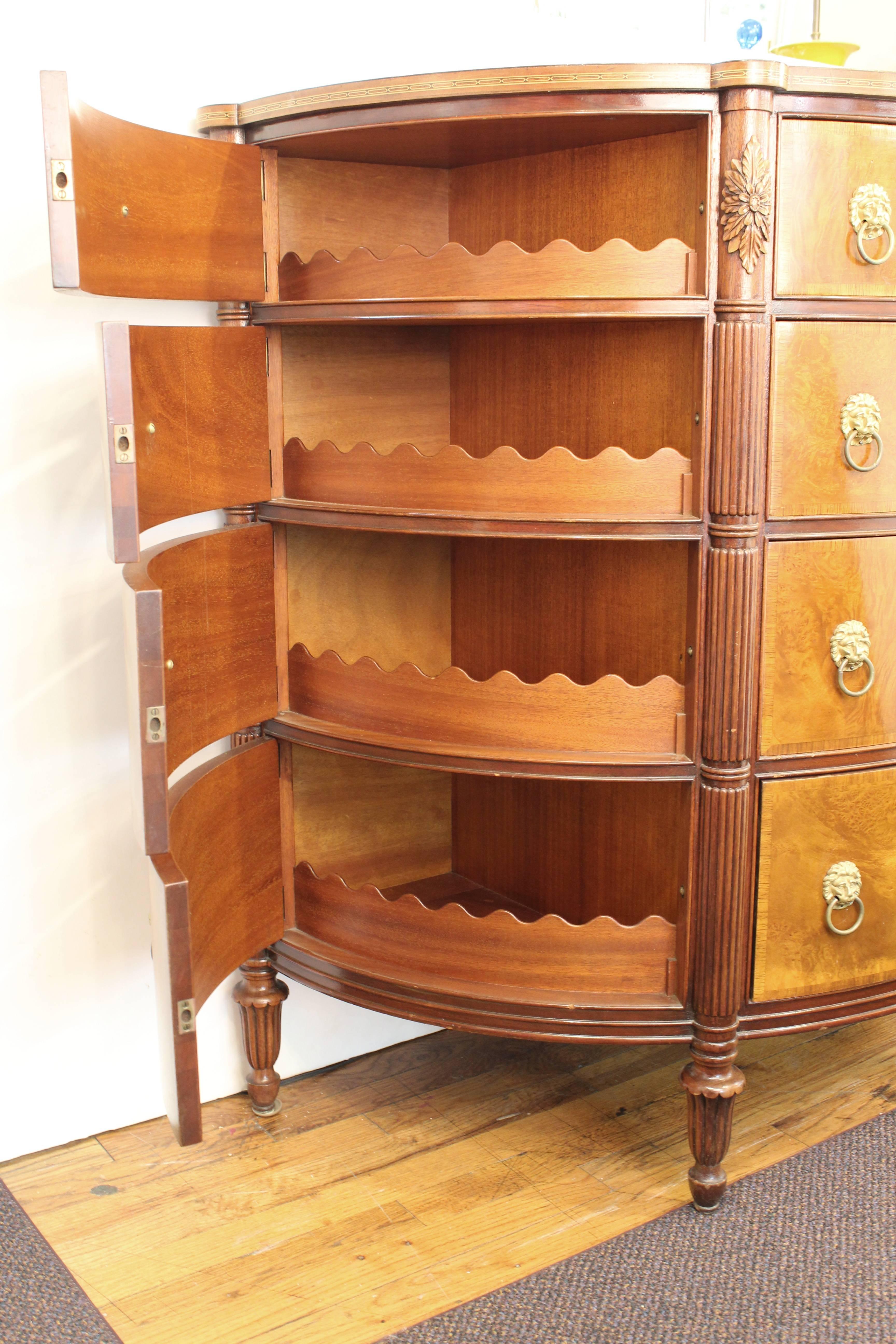 Demilune Commode in Wood with Lion's Head Ormlou Mounts 4