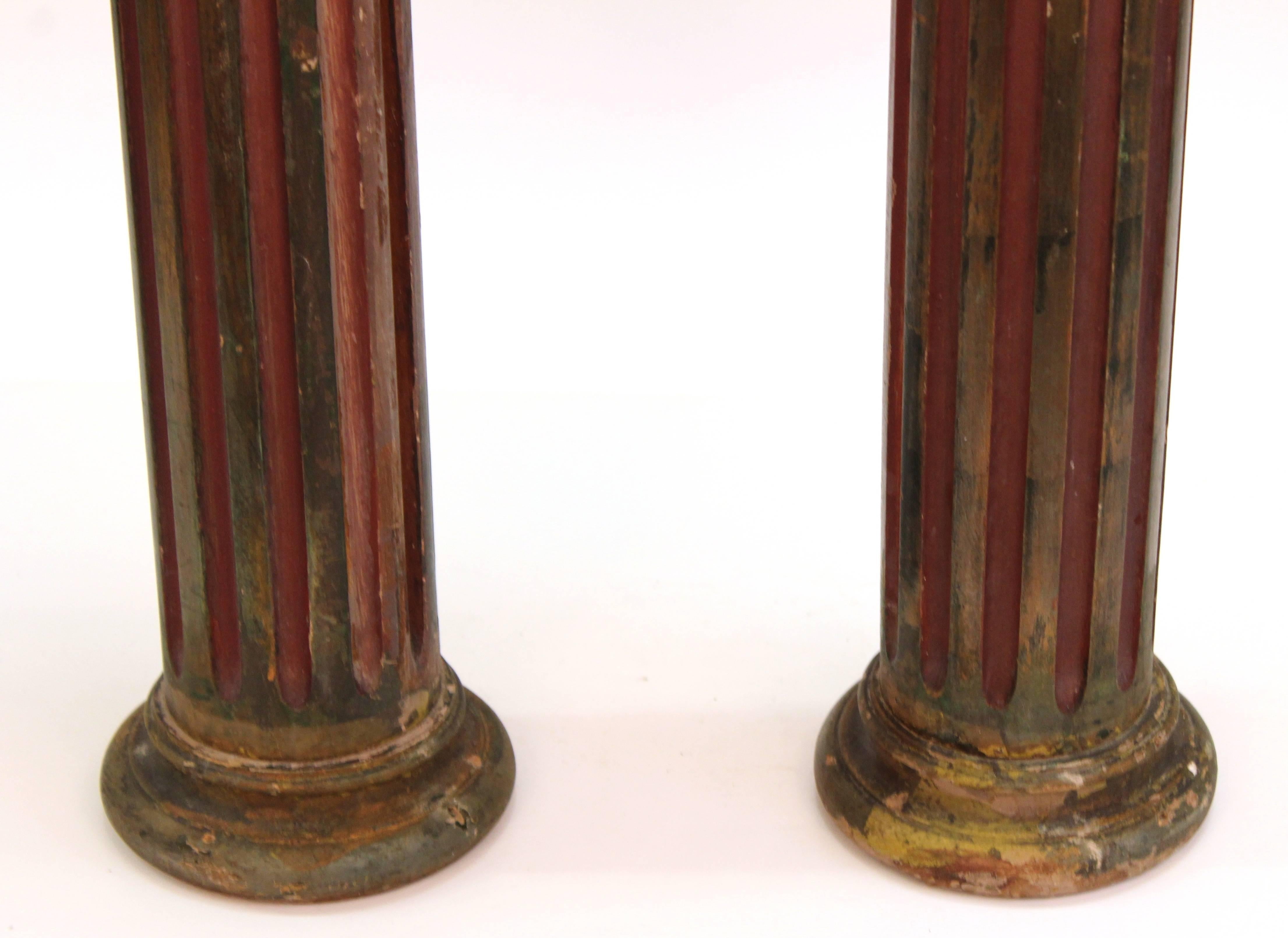 Viktorianische korinthische Säulen aus Holz mit Vögeln auf der Oberseite, viktorianisch (Unbekannt)
