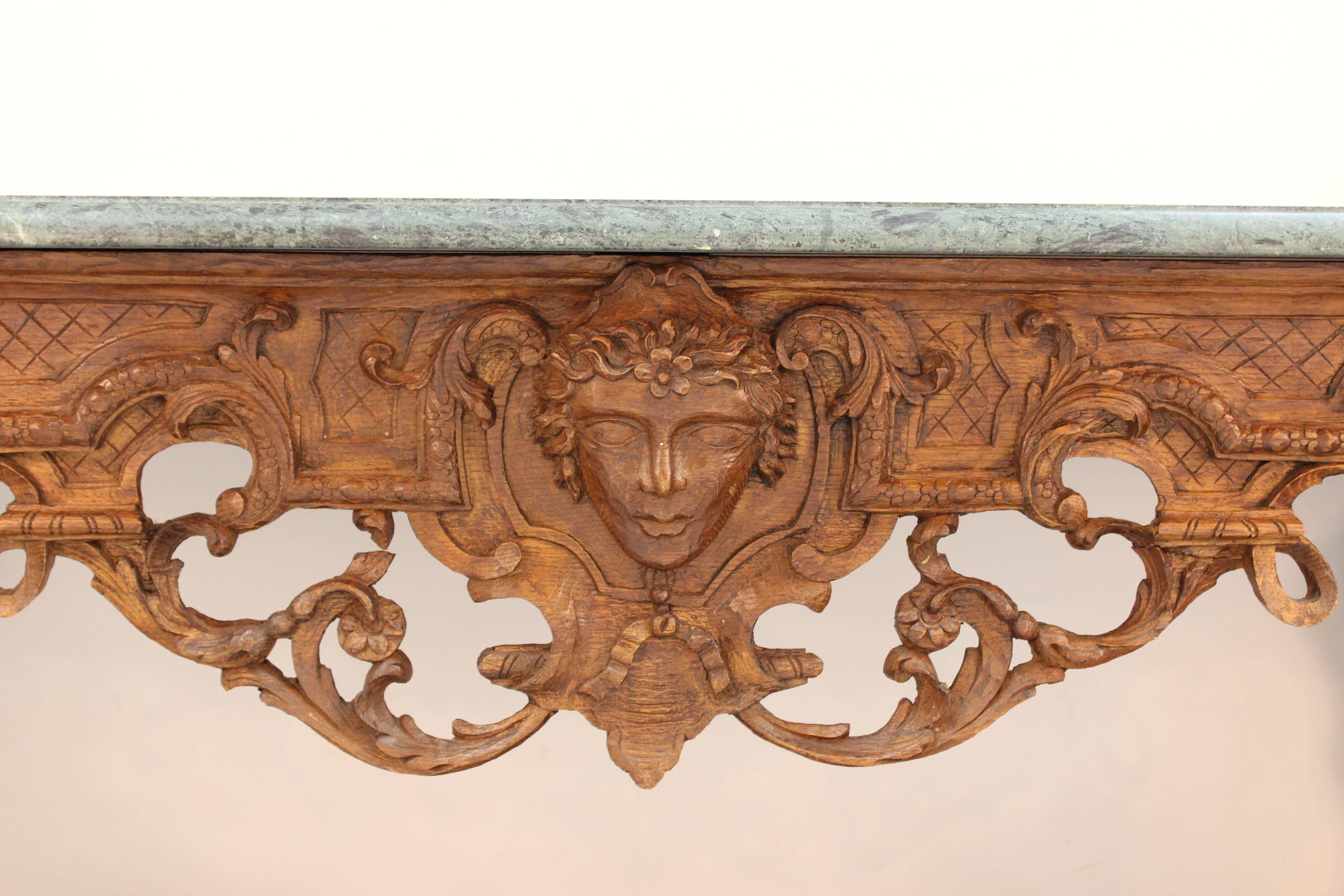 French Sculpted Wood Louis XIV Style Console 2