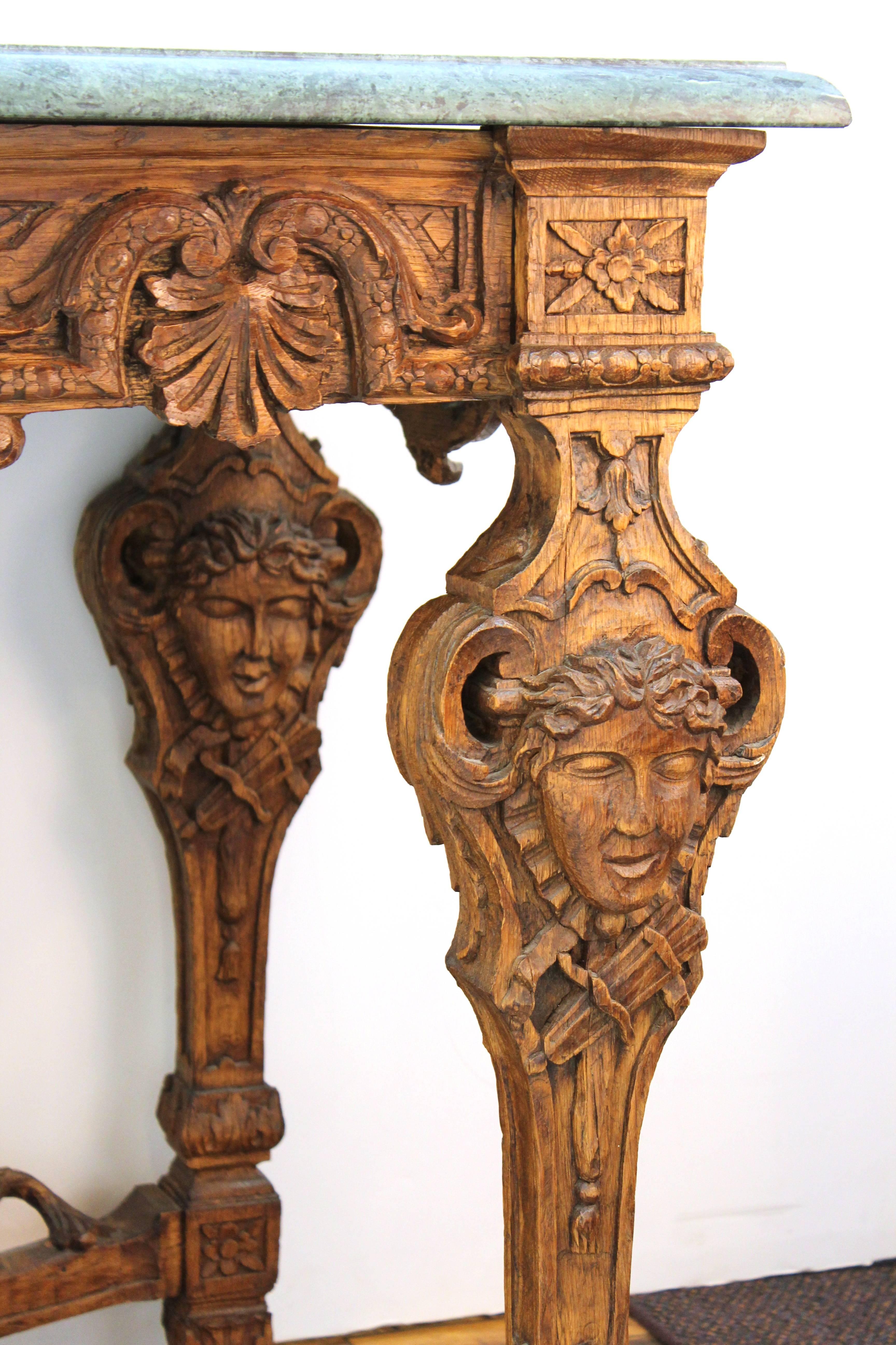 French Sculpted Wood Louis XIV Style Console 4