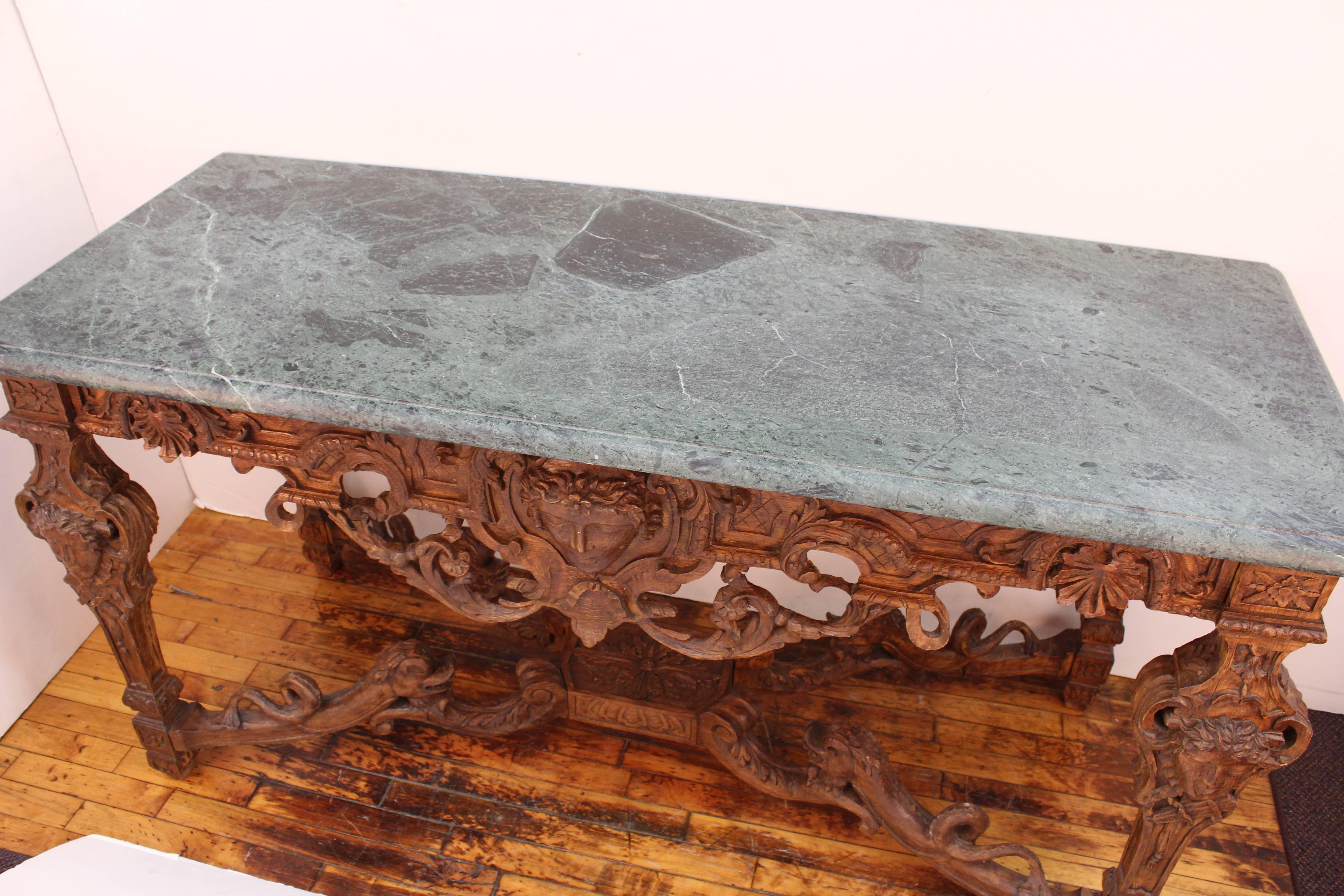 French Sculpted Wood Louis XIV Style Console In Good Condition In New York, NY