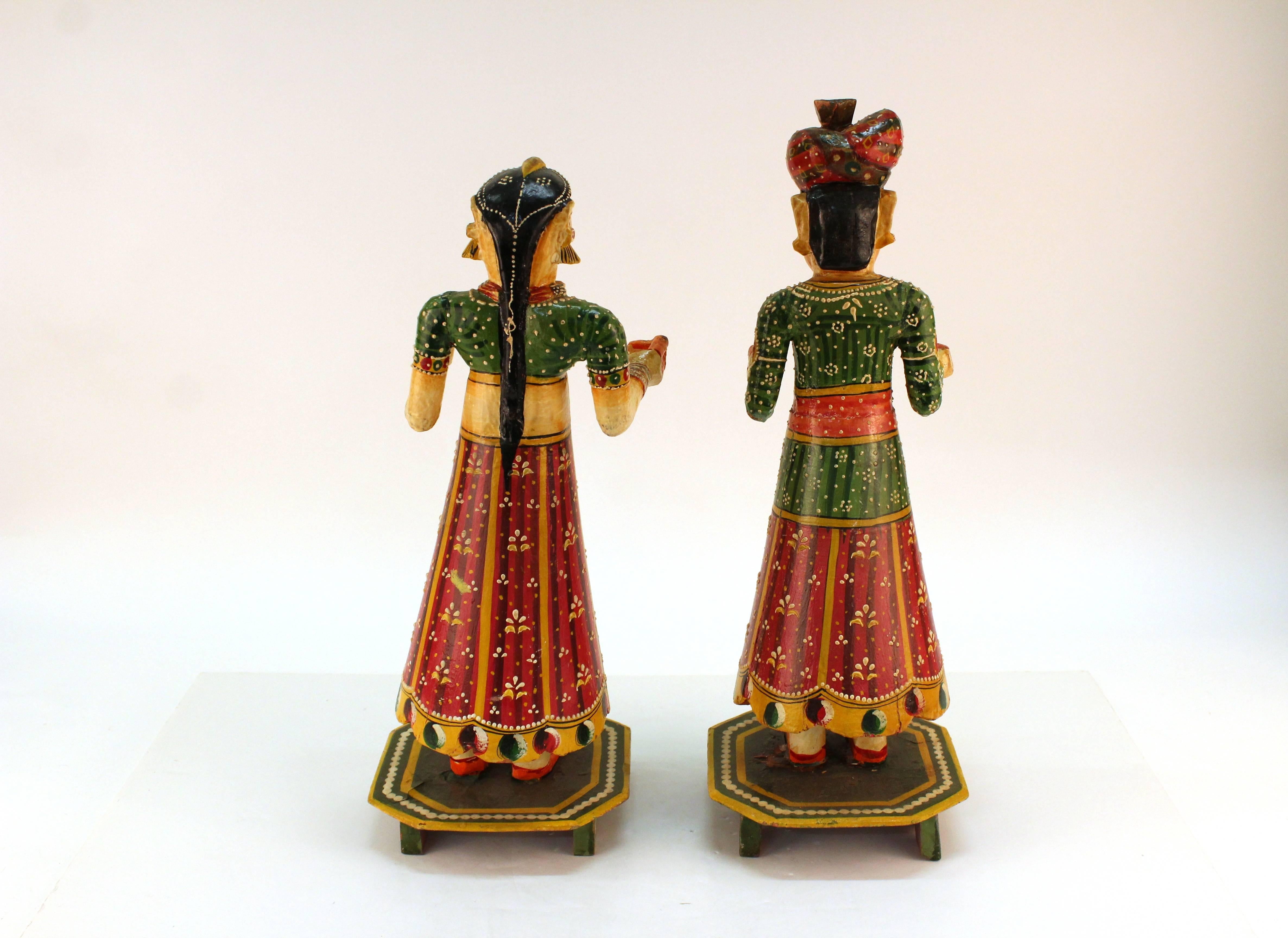 Polychrome Indian Gangaur Dolls In Good Condition In New York, NY