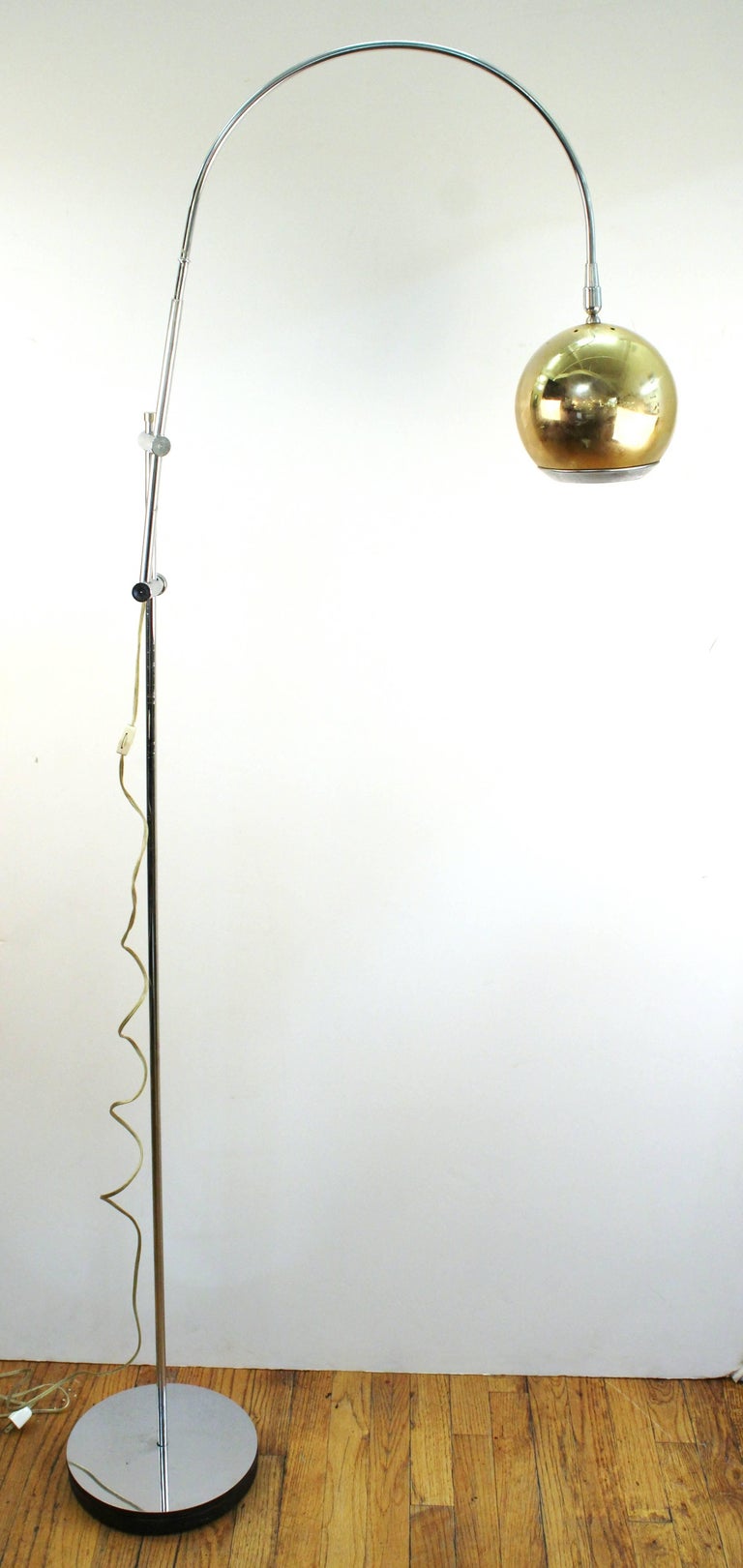 MidCentury Modern Arc Lamp with Articulating Shade and Adjustable